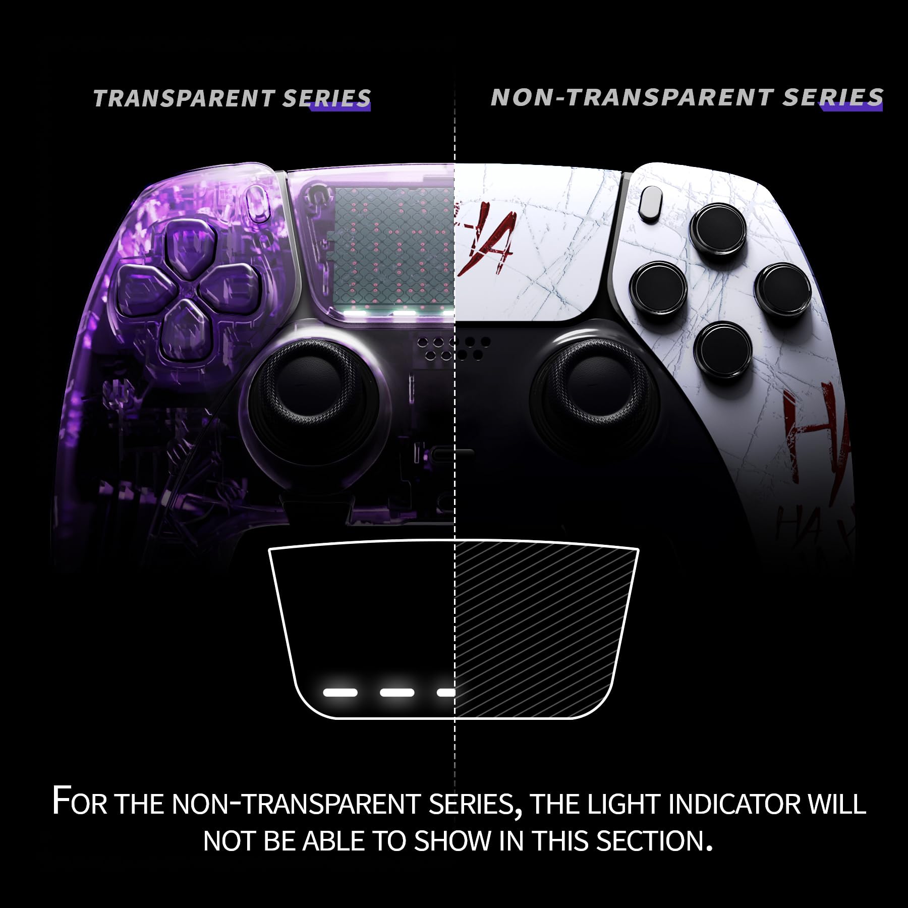 eXtremeRate Left Right Front Top Shell & Touchpad Cover for PS5 Edge Controller - DIY Replacement Faceplate & Custom Touch Pad Cover - Gaming Accessories for Enhanced PS5 Controller Experience