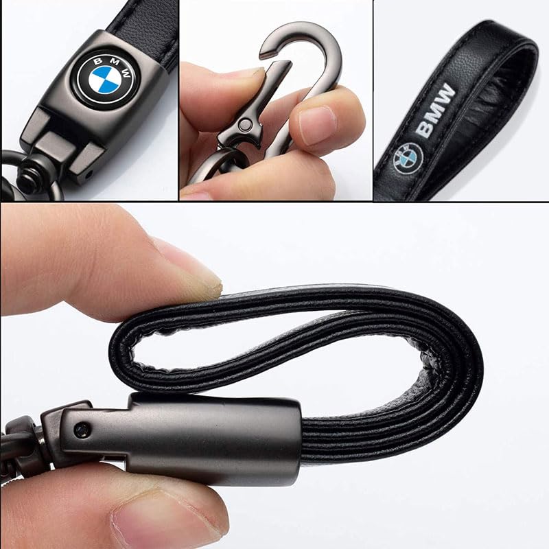 Genuine Leather Car Keychain Holder - Durable Key Ring & Key Fob Organizer for Men Women - Perfect for Car Keys, House Keys, Office Keys & Daily Essentials