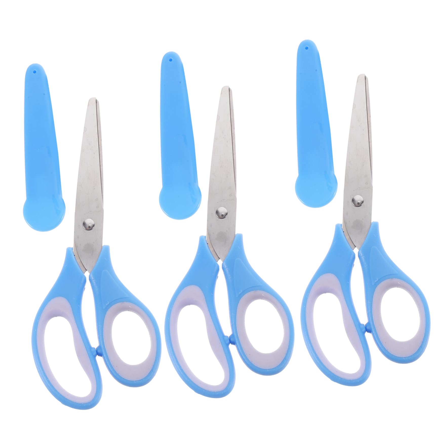 Abaodam 3-Pack Stainless Steel Safety Scissors for Kids Ages 3-5 - Preschool Craft Scissors, Small Paper Scissors for School Supplies, Arts & Crafts, Sewing Projects - Perfect for Classroom, Home & DIY Projects