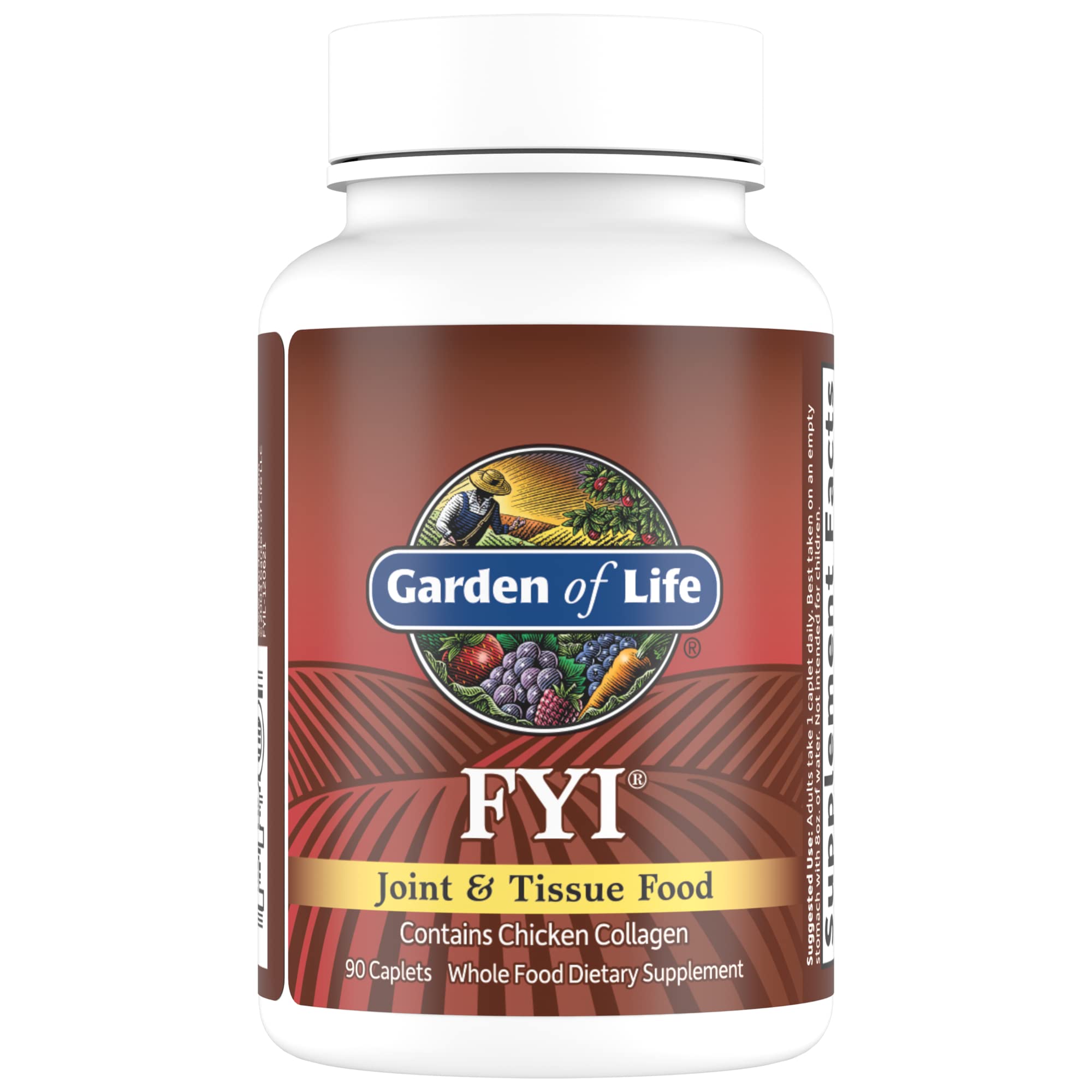 Garden of Life Joint and Tissue Support Supplement with Chicken Collagen Type II, Ginger, Turmeric & Enzymes - 90 Caplets (90 Day Supply) for Joint Pain Relief & Mobility Support - Ideal for Active Adults & Seniors