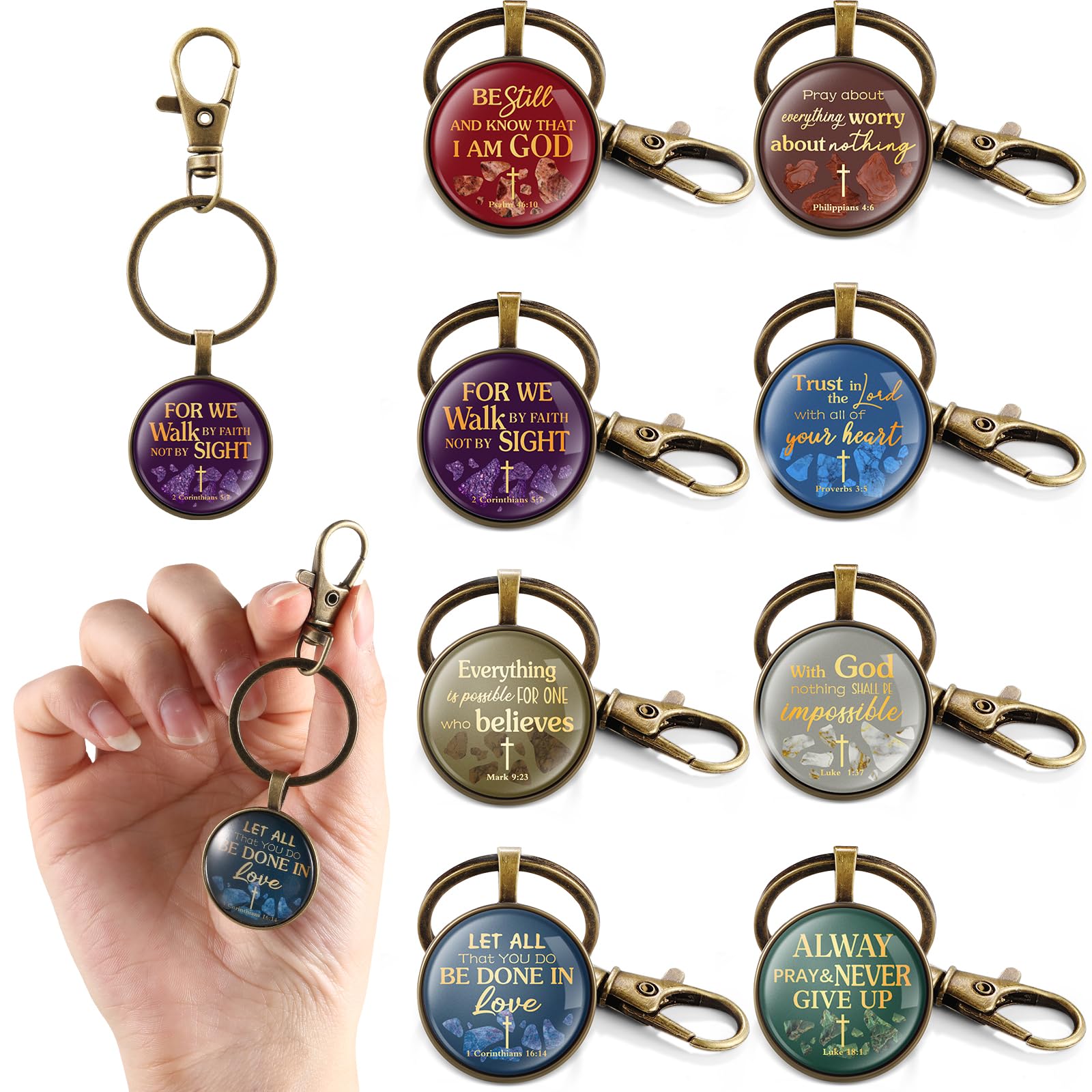 Bulk Christian Keychains for Women & Men - Inspirational Bible Verse Keychain Gift for Friends, Office, Church, and Daily Encouragement