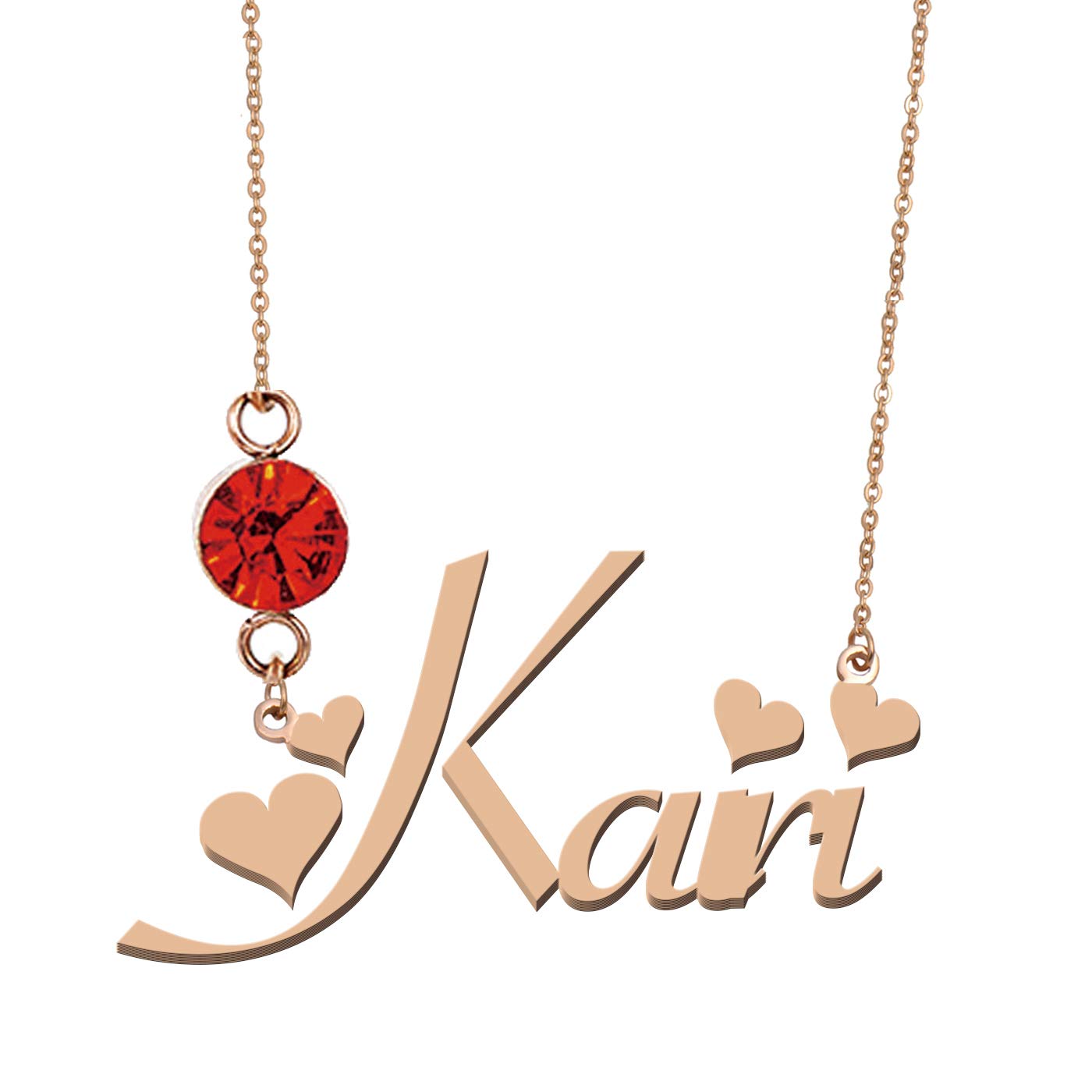 Personalized Name Necklace with Birthstone - Custom Engraved Jewelry Gift for Women, Mom, Wife - Perfect for Birthday, Anniversary, Valentine's Day & Special Occasions