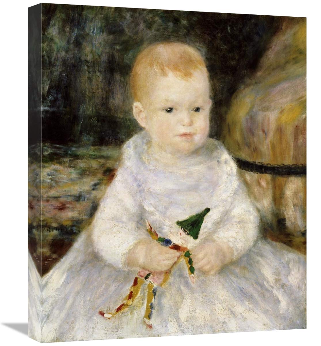 Pierre-Auguste Renoir 22-inch Child with a Toy Clown Art Print - Vintage Wall Decor for Nursery, Living Room & Office