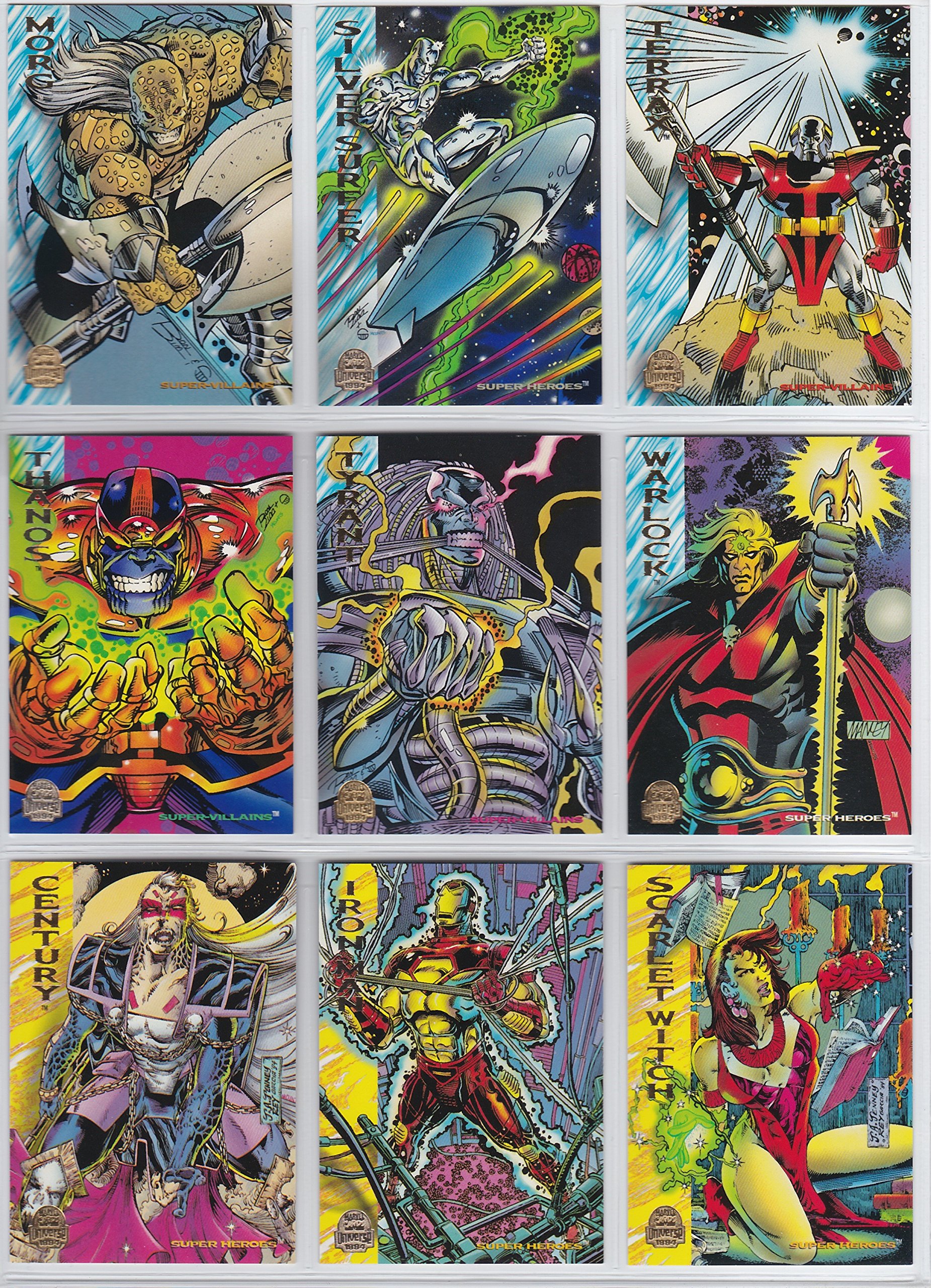 1994 Marvel Universe Series V Complete Base Set of 200 NM/M Trading Cards - Spider-Man, X-Men, Avengers | Collectible Cards for Display, Trading & Investment
