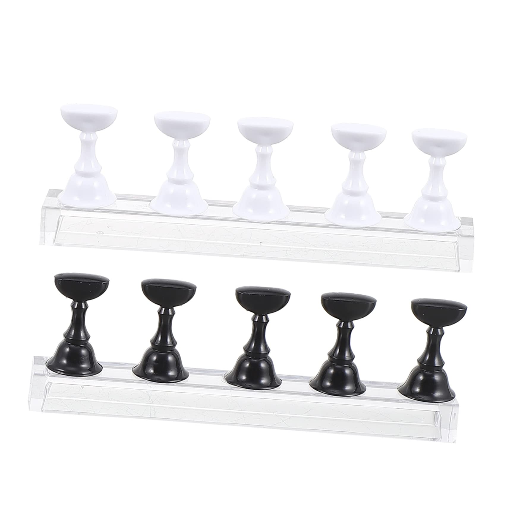 FRCOLOR 2 Sets Nail Practice Stand - Crystal Nail Display Holder for Nail Art Training & Painting - Perfect for Salon, Home DIY & Professional Nail Tech Use