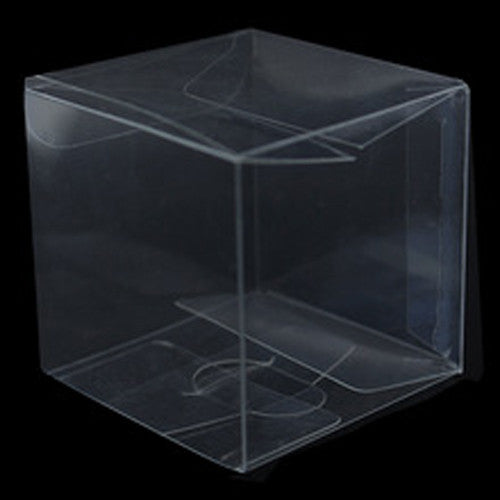 100 Pack 6cm Clear PVC Plastic Folding Jewelry Gift Boxes - Small Rectangle & Square Wedding Party Favor Boxes for Candy, Chocolate, Soap, Jewelry Storage & Display
