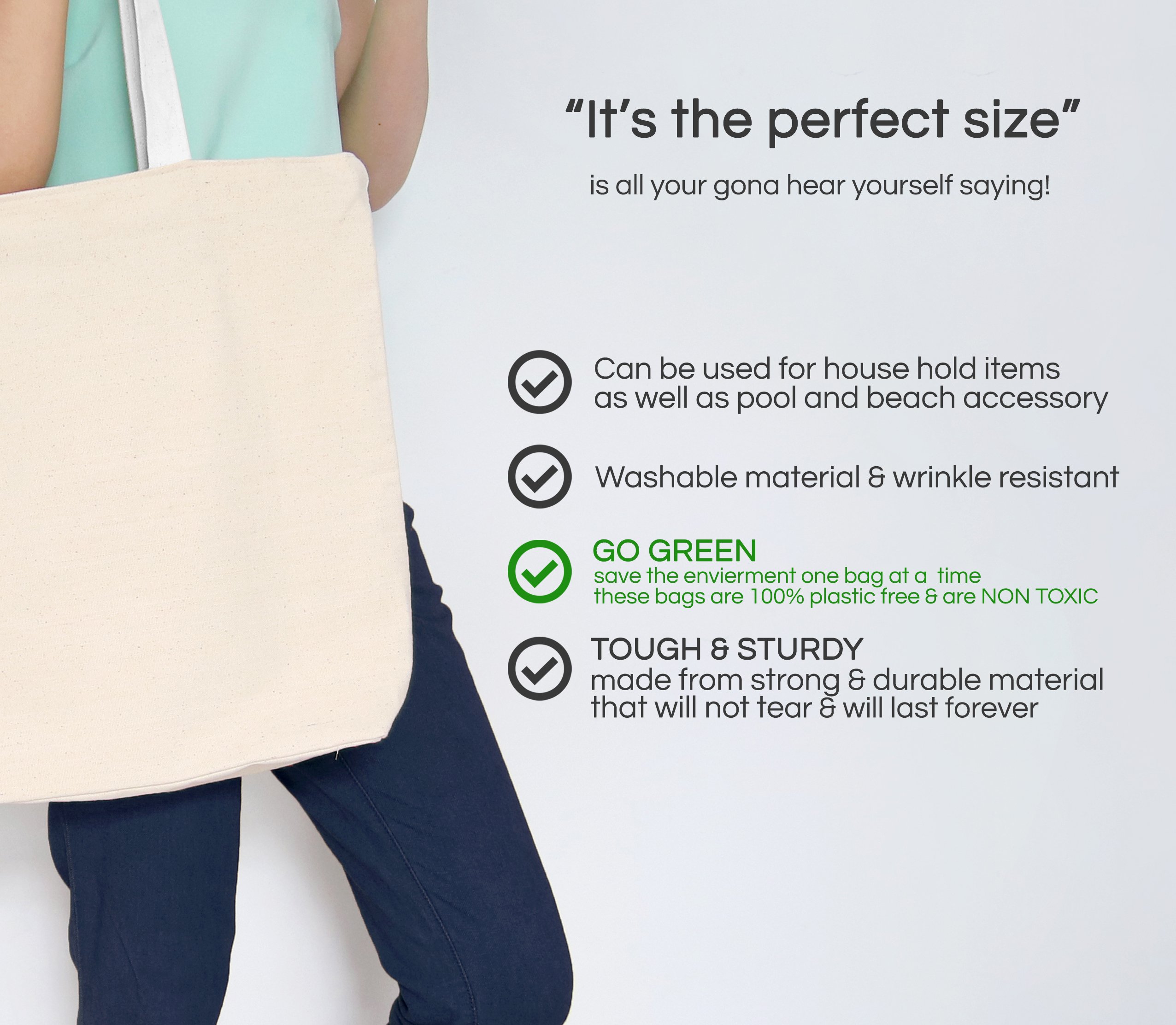12 Pack DIY Customizable Canvas Tote Bags for Party Favors & Events - Bulk Plain Cotton Drawstring Bags for Arts, Crafts, School Projects & Beach Outings