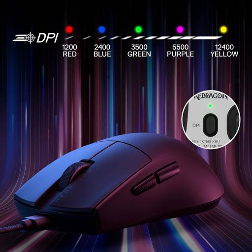 Redragon M724 King Gaming Mouse - High Precision Optical Sensor, RGB Backlit, Ergonomic Design for PC Gamers - Perfect for FPS, MOBA, and MMO Games