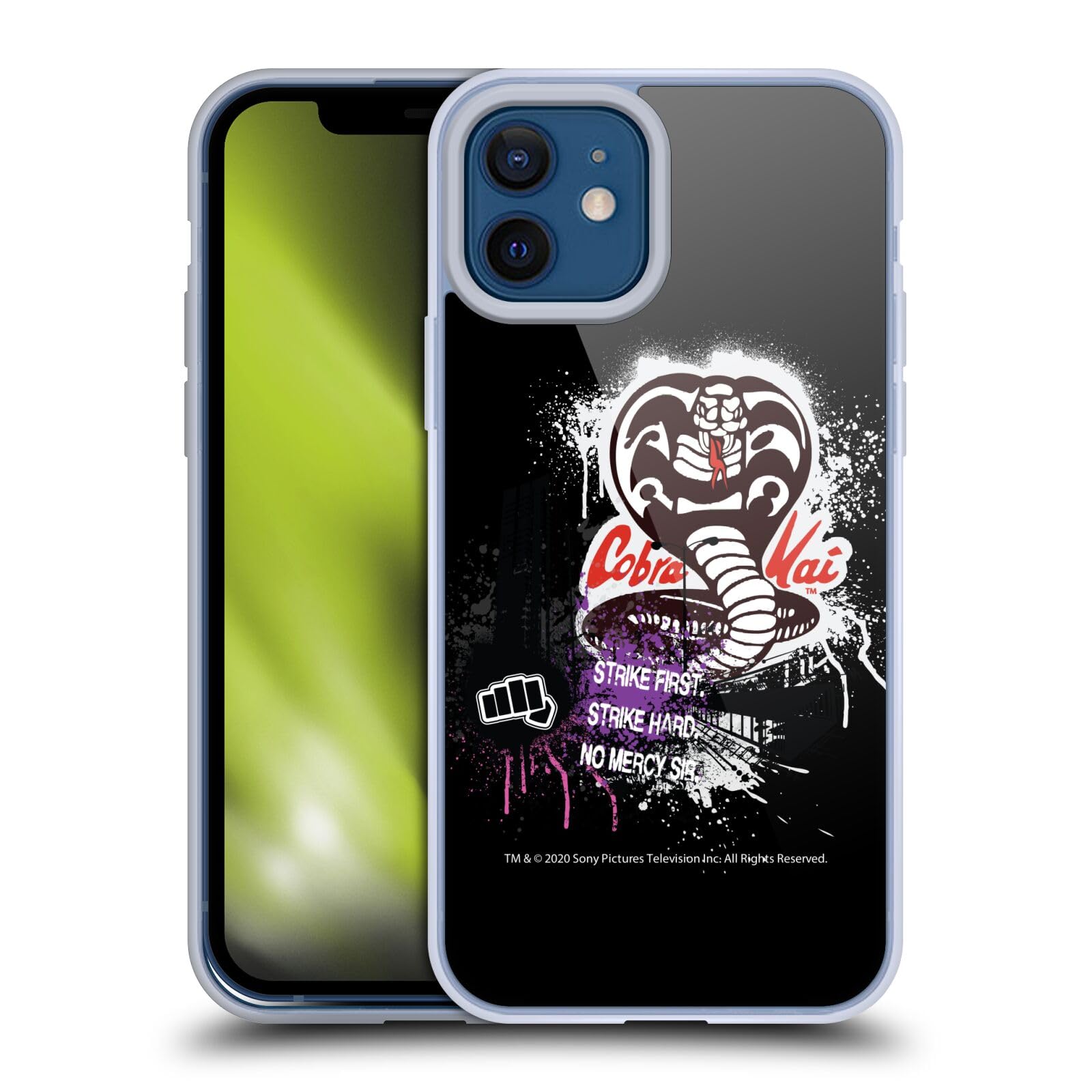 Head Case Designs Cobra Kai No Mercy Logo Soft Gel Case for iPhone 12 & 12 Pro - Officially Licensed Durable Protection for Fans & Gym