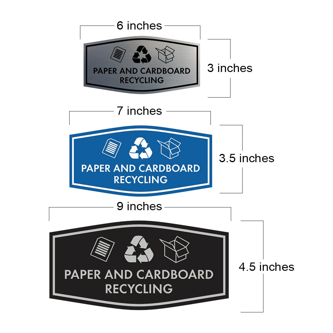 Eco-Friendly Brushed Gold Paper & Cardboard Recycling Sign - Large Wall Decal for Office, School & Home Sustainability Awareness