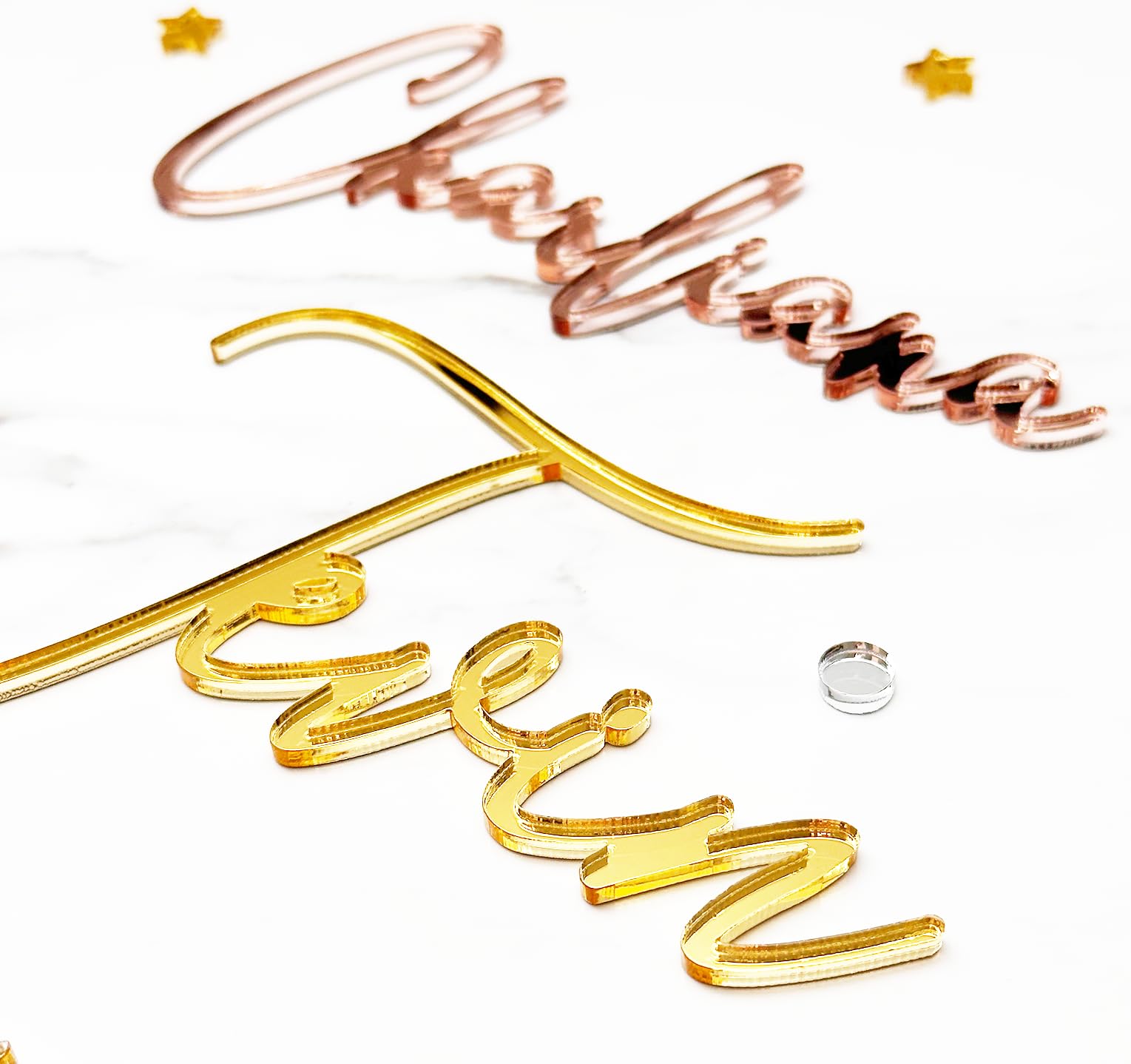 Custom Acrylic Cake Name Sign - Personalized Cake Topper Plaque for Birthdays, Baby Showers & Weddings | Made in USA | Cake Decoration Letters for Dessert Table Displays
