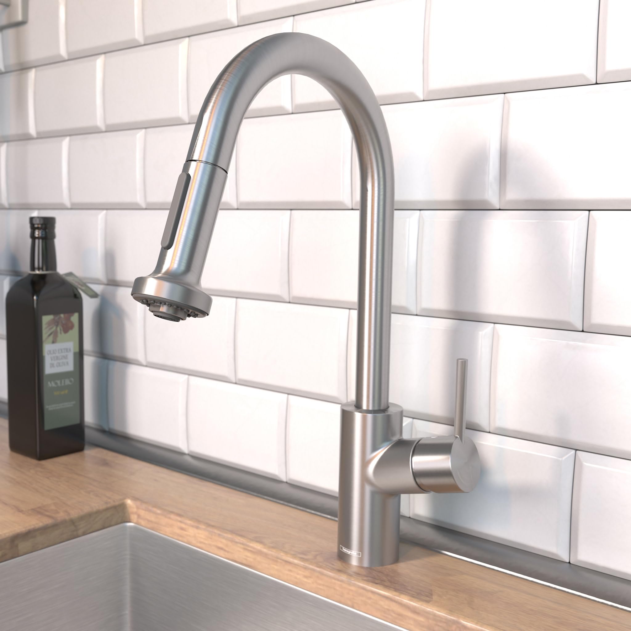 Hansgrohe Talis S² Stainless Steel Pull Down Kitchen Faucet with Magnetic Docking Spray Head - 1.75 GPM Flow Rate, Brushed Nickel Finish (Model 04286800) - Perfect for Modern Kitchens and Food Prep Stations
