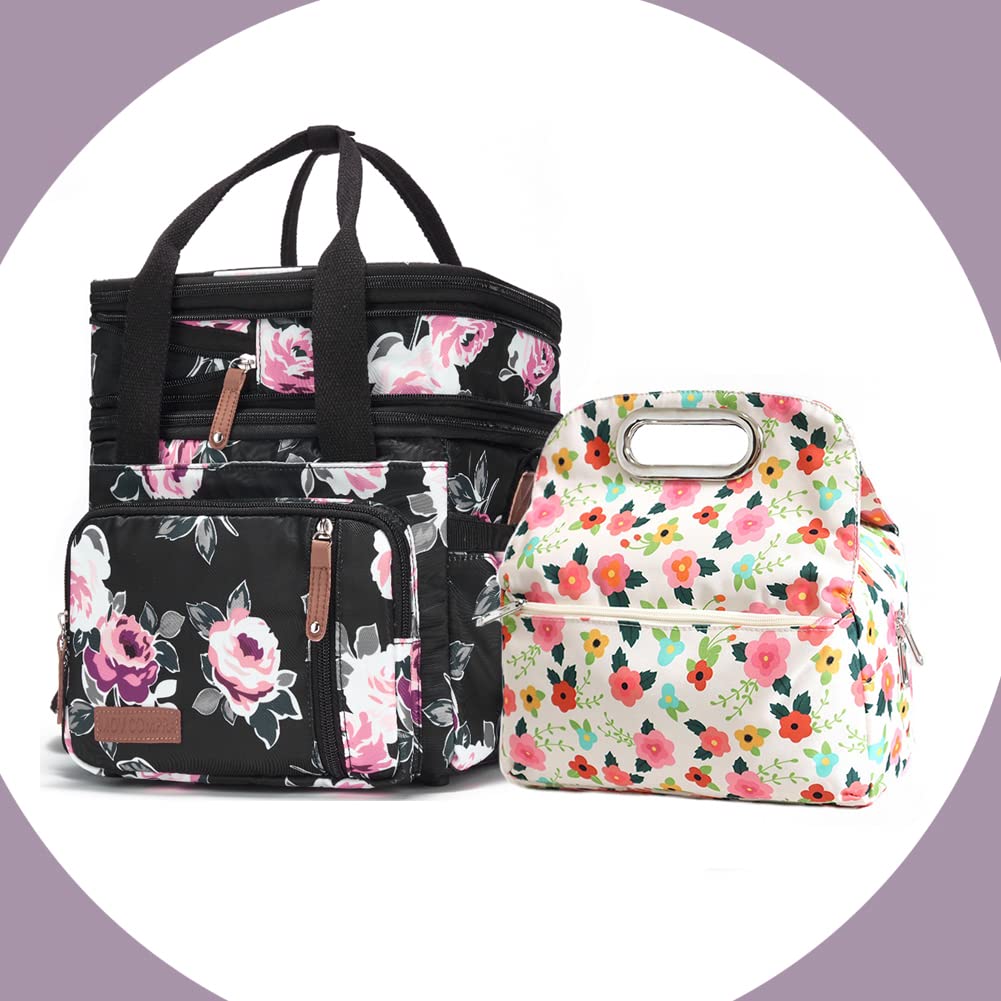 Movcompra Expandable Insulated Lunch Bag - Reusable Thermal Lunch Tote for Women & Men - Perfect for Work, School, Picnics & Outdoor Activities