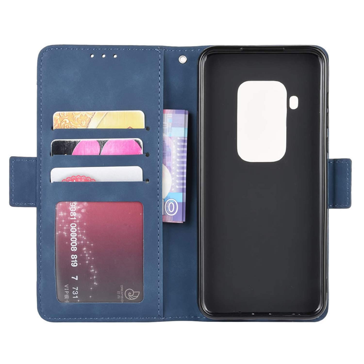 Motorola One Zoom Phone Case - Magnetic Shockproof Flip Leather Wallet Cover with Card Holder | Full Body Protection for Motorola Moto One Zoom | Perfect for Business, Travel & Daily Use (Blue)