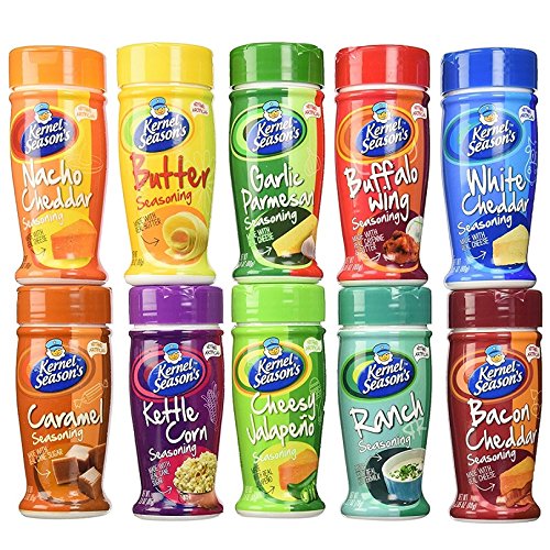 Kernel Season's Popcorn Seasoning Variety Pack - 10 Different Flavors in 2.7oz Containers | Perfect for Movie Nights, Parties & Snack Time