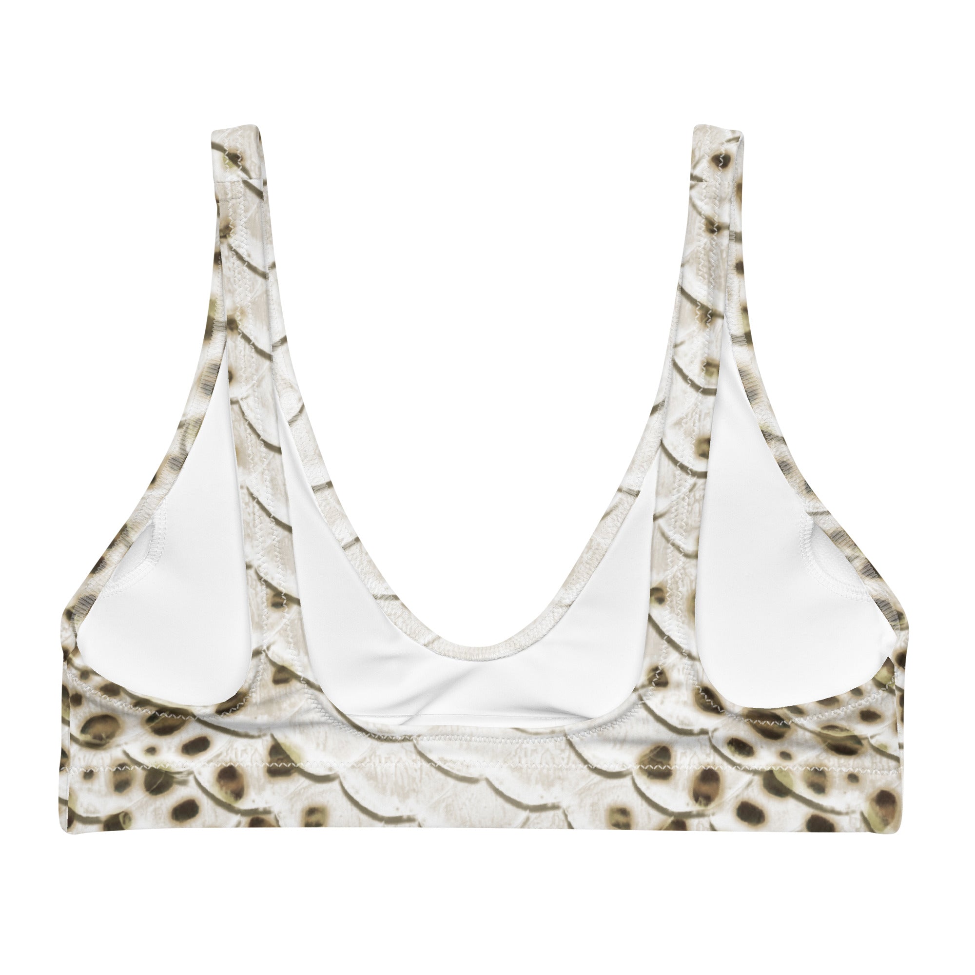 Eco-Friendly Leopard Shark Print Bikini Top - Sustainable Swimwear for Beach, Pool & Summer Vacations