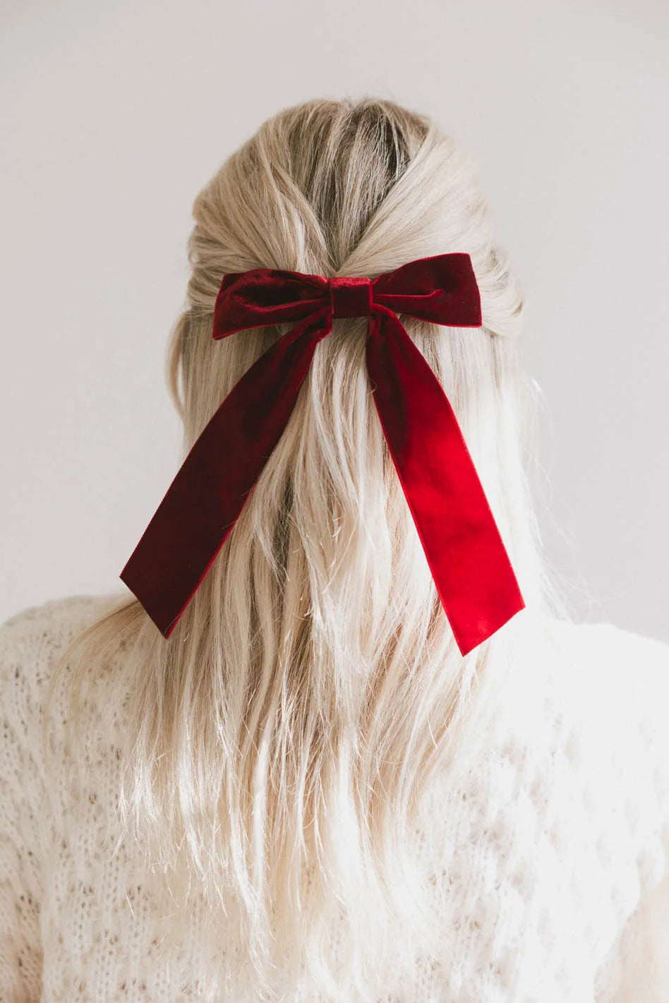 Elegant Burgundy Long Tail Velvet Bow Hair Accessory for Women - Perfect for Weddings, Parties & Special Occasions