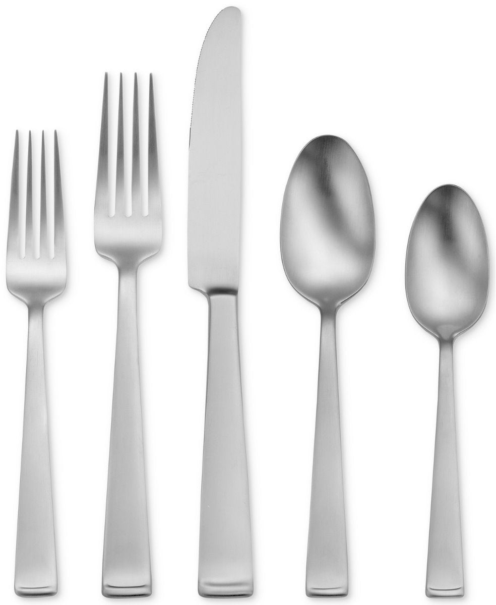 Lewin Satin 65-Piece Flatware Set - Stainless Steel Silverware for 12, Elegant Dining Utensils for Wedding, Party & Everyday Use