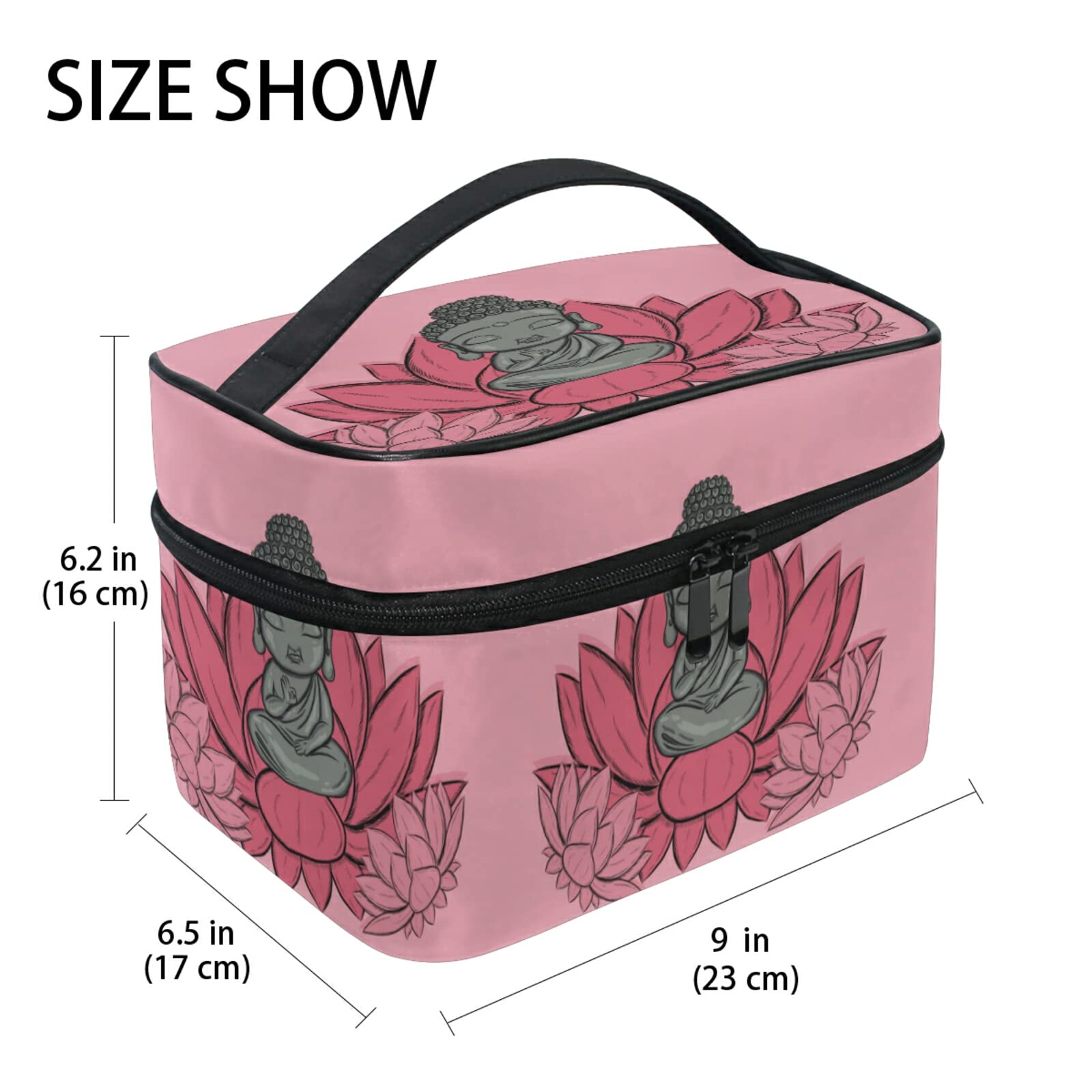 Lotus Flower Art Thailand Makeup Bag for Women - Waterproof Cosmetic Pouch & Toiletry Travel Case - Perfect for Travel, Gym, and Daily Organization