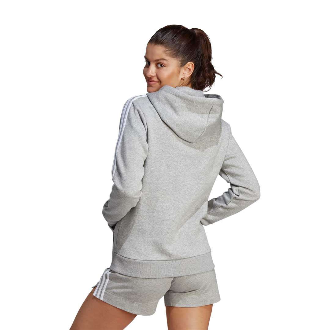 adidas Women's Essentials 3 Stripes Full Zip Fleece Hoodie - Soft Warm Winter Jacket for Casual Wear, Gym & Outdoor Activities (IM0236)