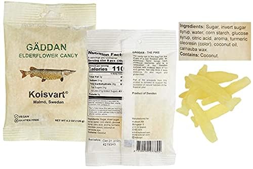 Kolsvart Swedish Candy Variety Pack - 5 Flavors (Raspberry, Blackcurrant, Sour Blueberry, Elderflower) 4.2oz - Perfect for Parties, Gifts & Swedish Food Lovers