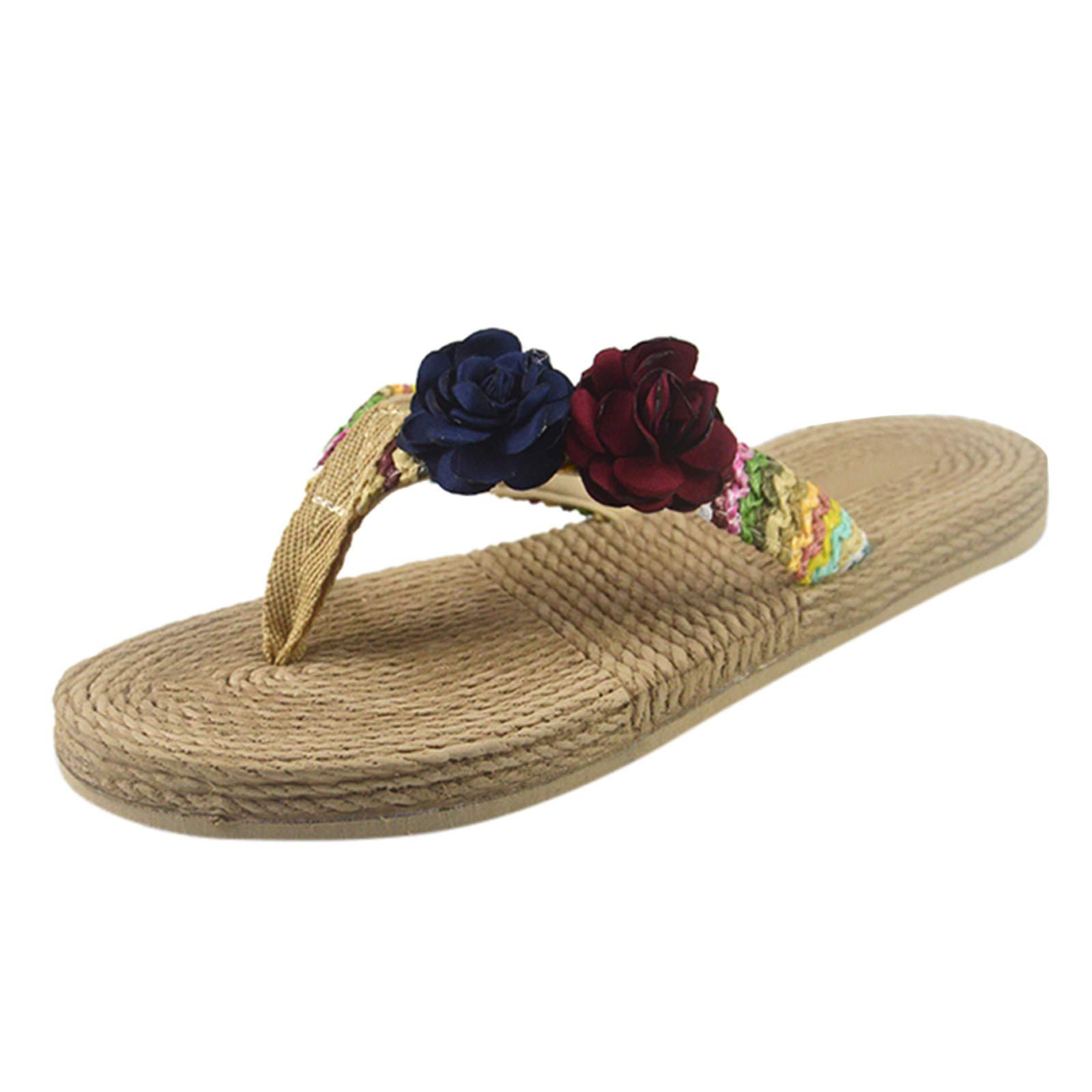 Stylish Blue Studded Wedge Heel Sandals for Women - Designer Strappy Summer Sandals with Pom Pom & Beaded Details | Perfect for Beach Vacations, Date Nights & Casual Outings