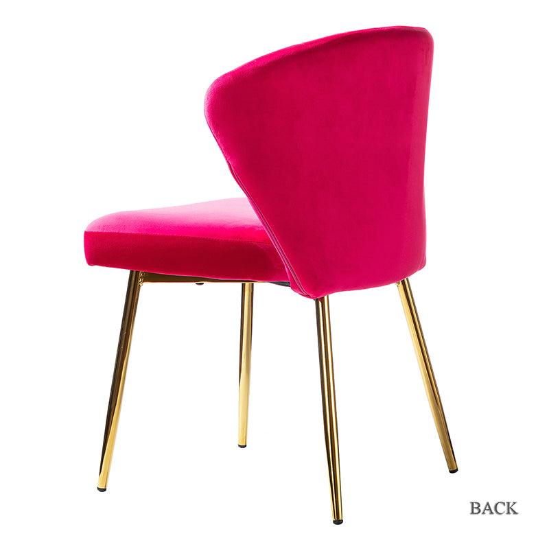 Modern Dining Chairs Set of 4 - Mid Century Metal Leg Side Chairs for Kitchen, Dining Room & Office - Aruna Contemporary Upholstered Seating