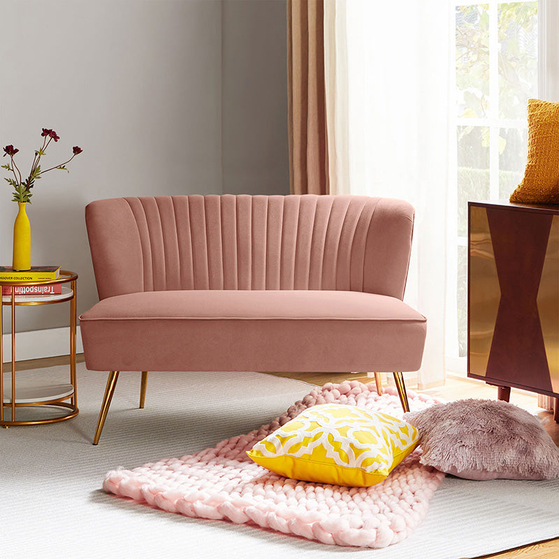 Bariana Velvet Loveseat - Soft & Luxurious Small Couch for Living Room, Bedroom, or Office - Perfect for Cozy Seating & Home Decor