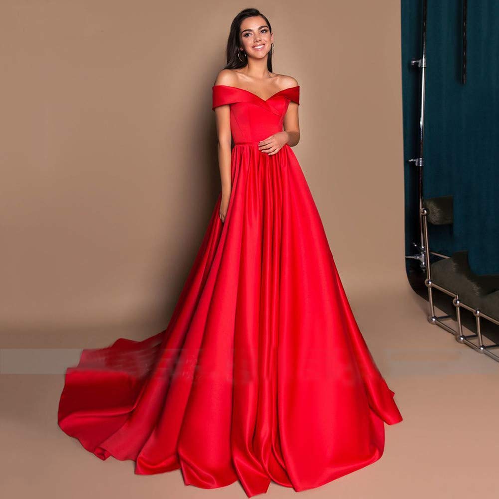 Emanni Women's Black Off-The-Shoulder Long High Slit Evening Dress - Formal Gown for Prom, Cocktail Party & Red Carpet Events