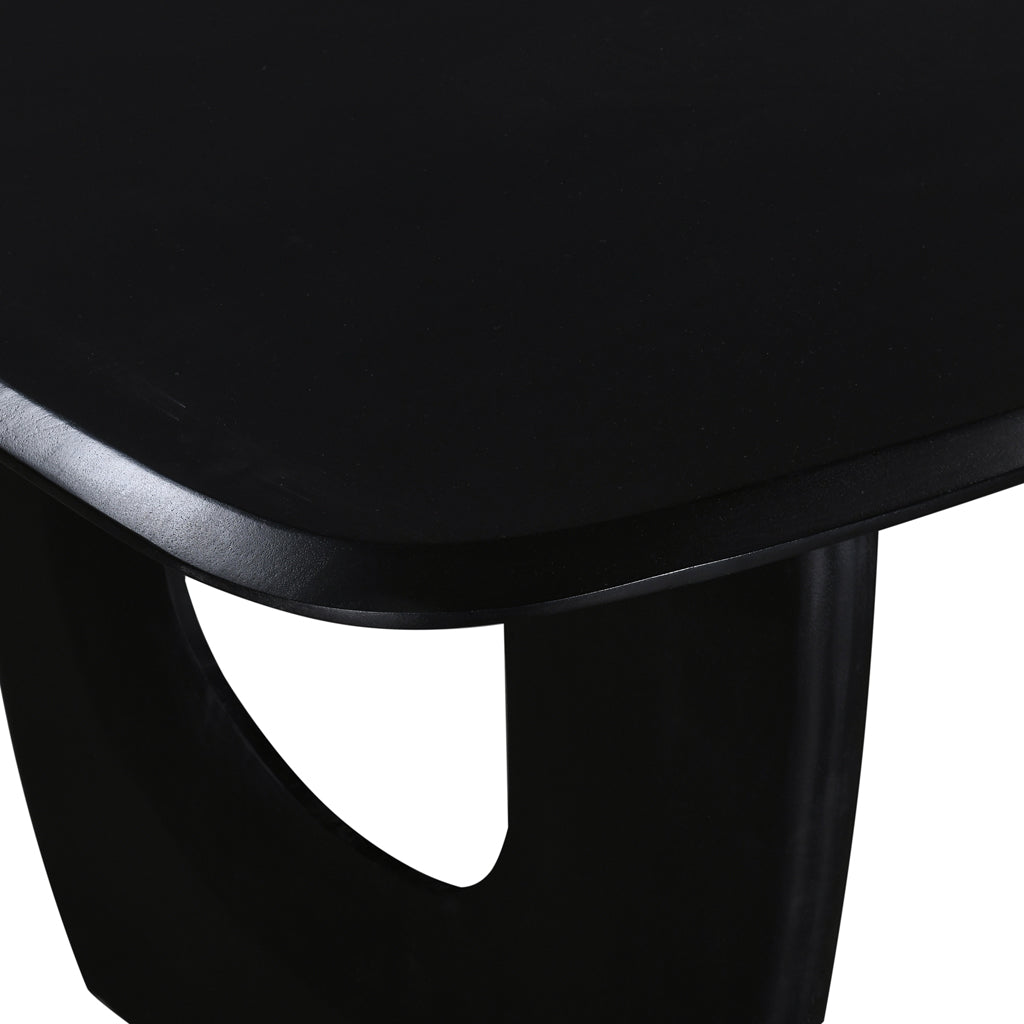 2.2m Full Black Dining Table - Modern Large Dining Room Table for Family Gatherings & Dinner Parties
