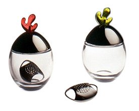 Alessi Ovolini Natume Gu Remongure-Ta Glass Jar 200ml Red JL05/1 - Elegant Kitchen Storage for Spices, Tea & Coffee | Perfect for Home & Restaurant Use