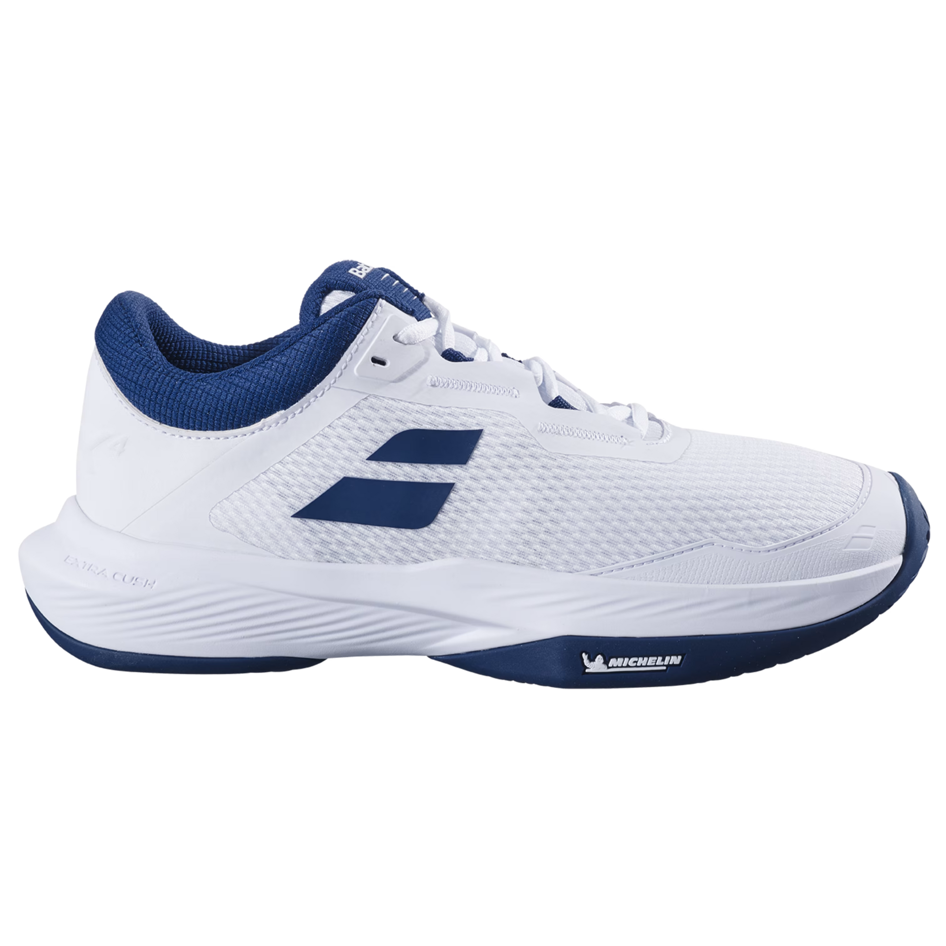 Babolat SFX4 All Court Men's Tennis Shoes - White/Estate Blue | Lightweight & Durable for Hard Court & Clay Court Play