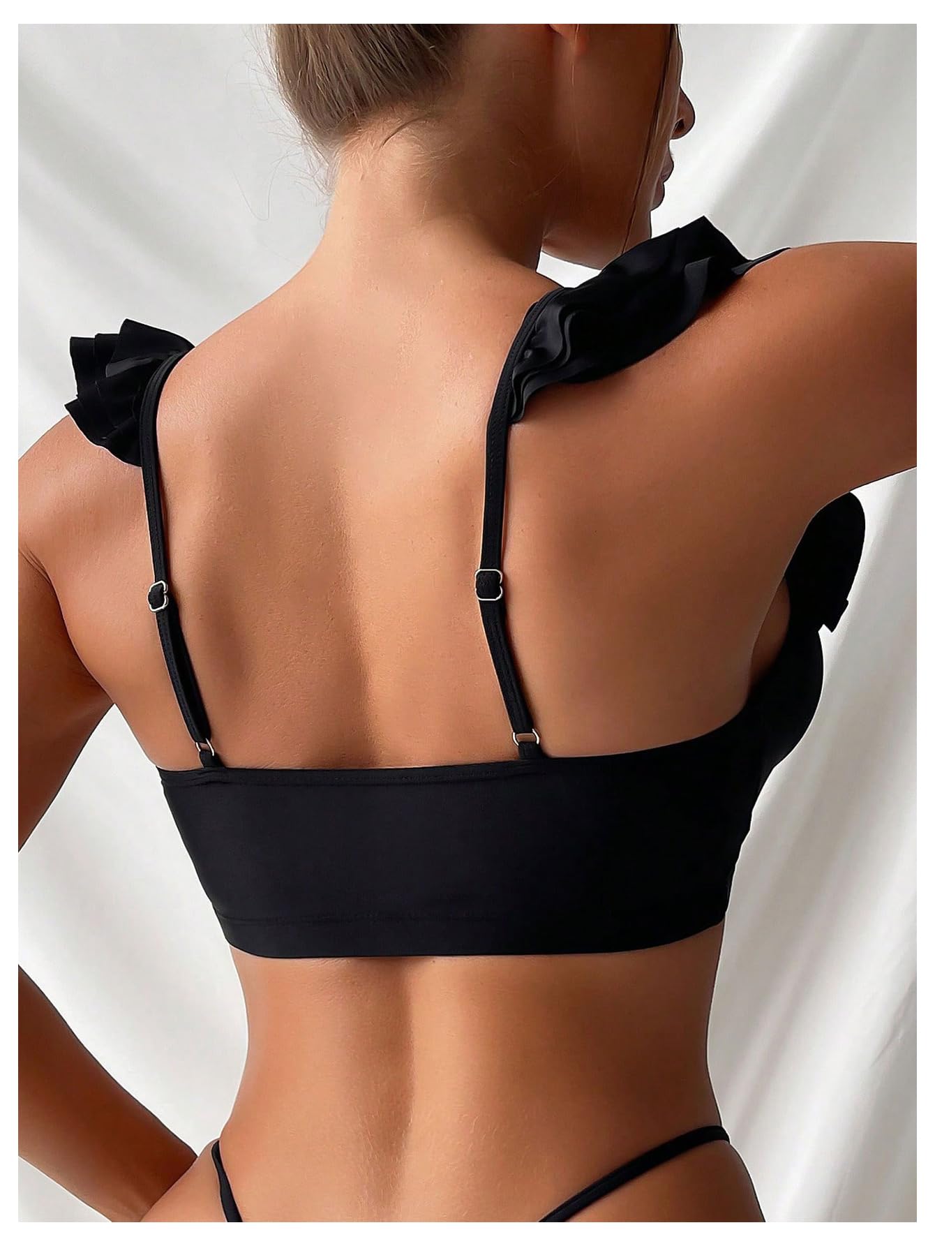 Floerns Women's Ruffle Trim Bikini Top - Sexy Bathing Suit Bralette for Beach, Pool & Summer Vacations | Plus Size Swimwear
