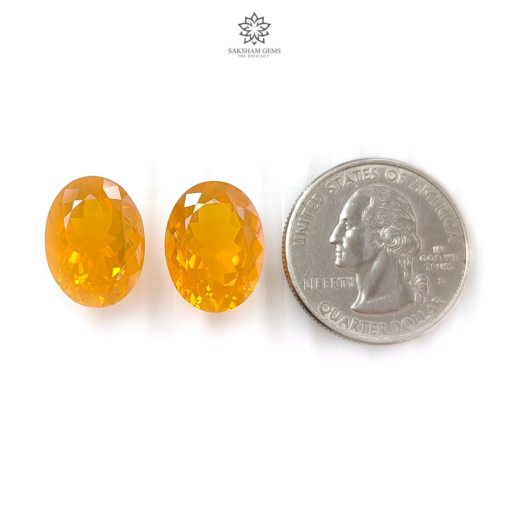 Natural Certified Mexican Yellow Fire Opal Gemstone - 16x12mm Oval Faceted Cut, Untreated Pair for Jewelry Making | Perfect for Rings, Earrings & Pendants