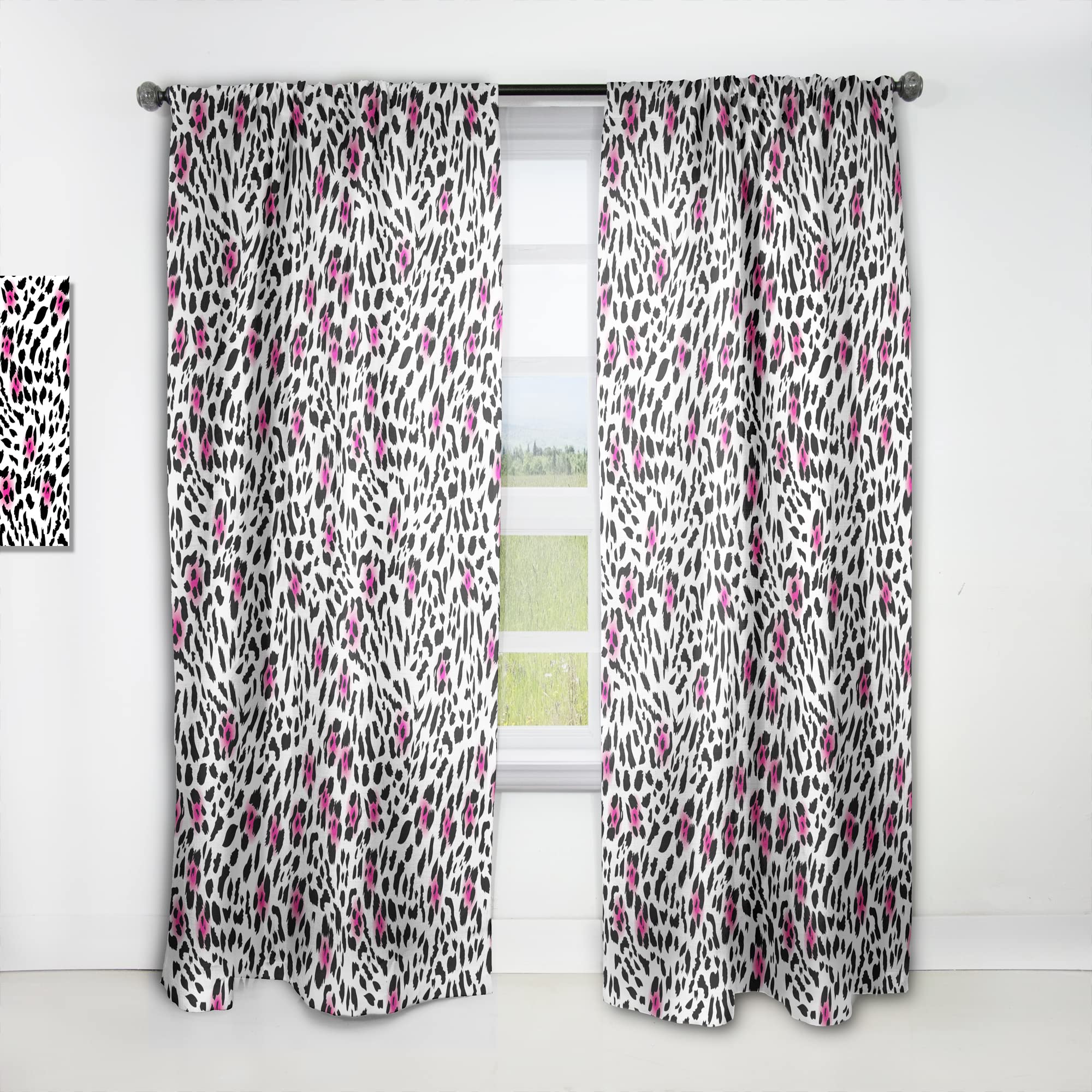 DesignQ Glam Leopard Print Blackout Curtains - Thermal Insulated Single Panel (52x90 inches) for Bedroom & Living Room - Elegant Window Drapes for Home Decor, Privacy & Light Control