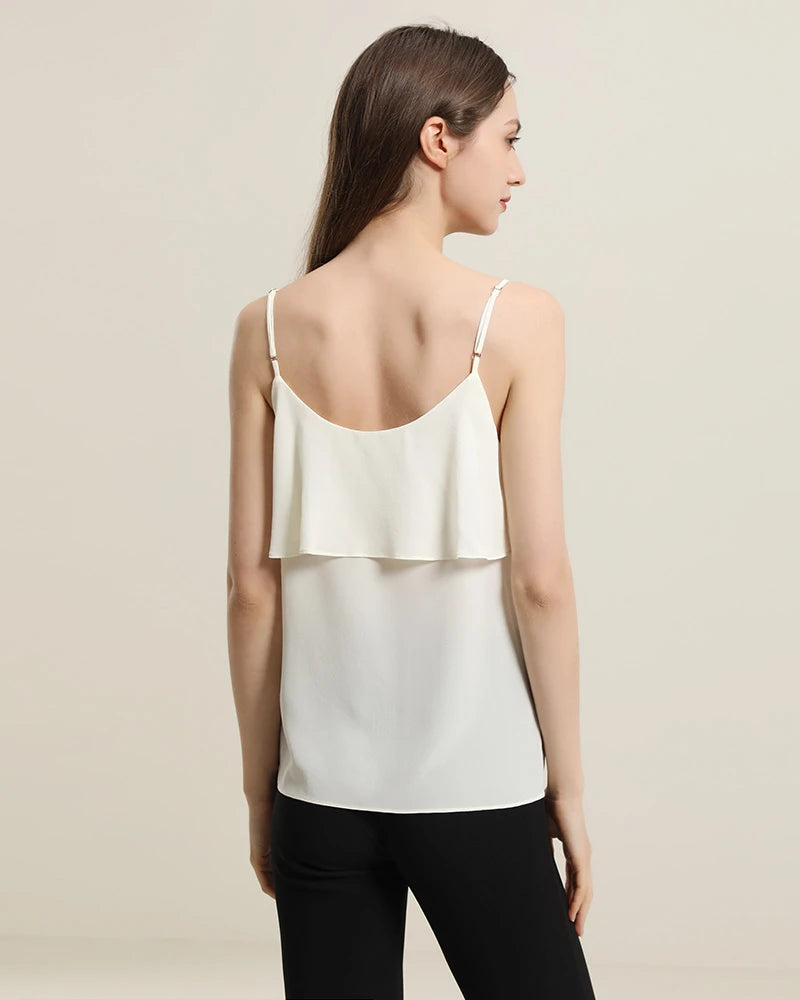 Elegant Silk Blouse with Ruffles - Women's Fashion Top for Work, Party & Special Occasions