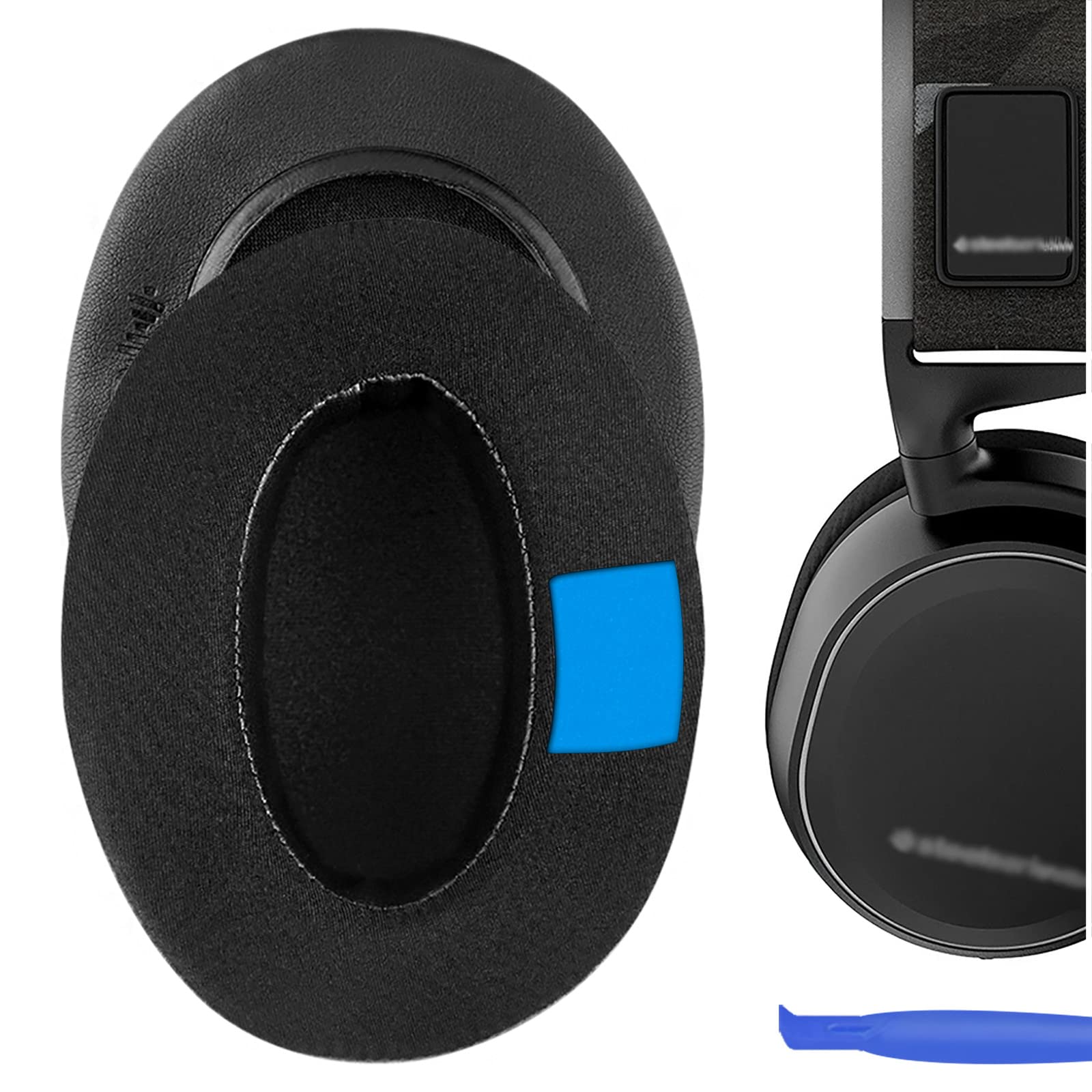 Geekria Cooling Gel Memory Foam Ear Pads for SteelSeries Arctis Headphones - Extra Thick Replacement Cushions for Arctis Prime/Pro/9X/7/5/3 - Comfortable Gaming Headset Earpads (Black) - Perfect for Long Gaming Sessions & Noise Isolation