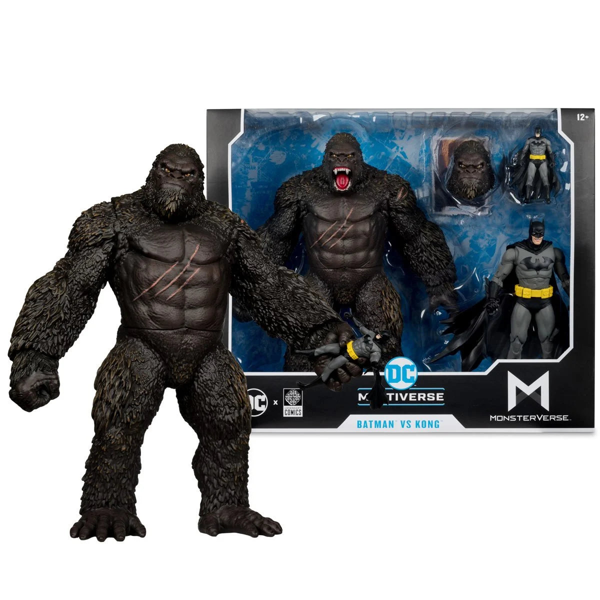 Batman vs. Kong & Justice League vs. Godzilla DC Multiverse Action Figure 2-Pack Set - Collectible Superhero & Monster Figures for Display, Gifts & Battle Scenes