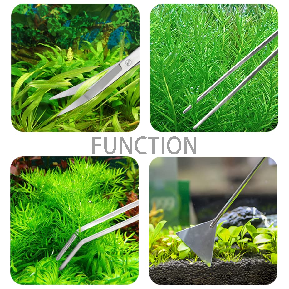 Premium Aquarium Starter Kit - Complete Aquascape Tool Set with Sand Spatula, Straight & Curved Tweezers, Curved Scissors for Planted Tanks | SENSTREE Professional Tools for Aquatic Plants Maintenance and Aquarium Decoration | Perfect for Beginners and Expert Aquascapers