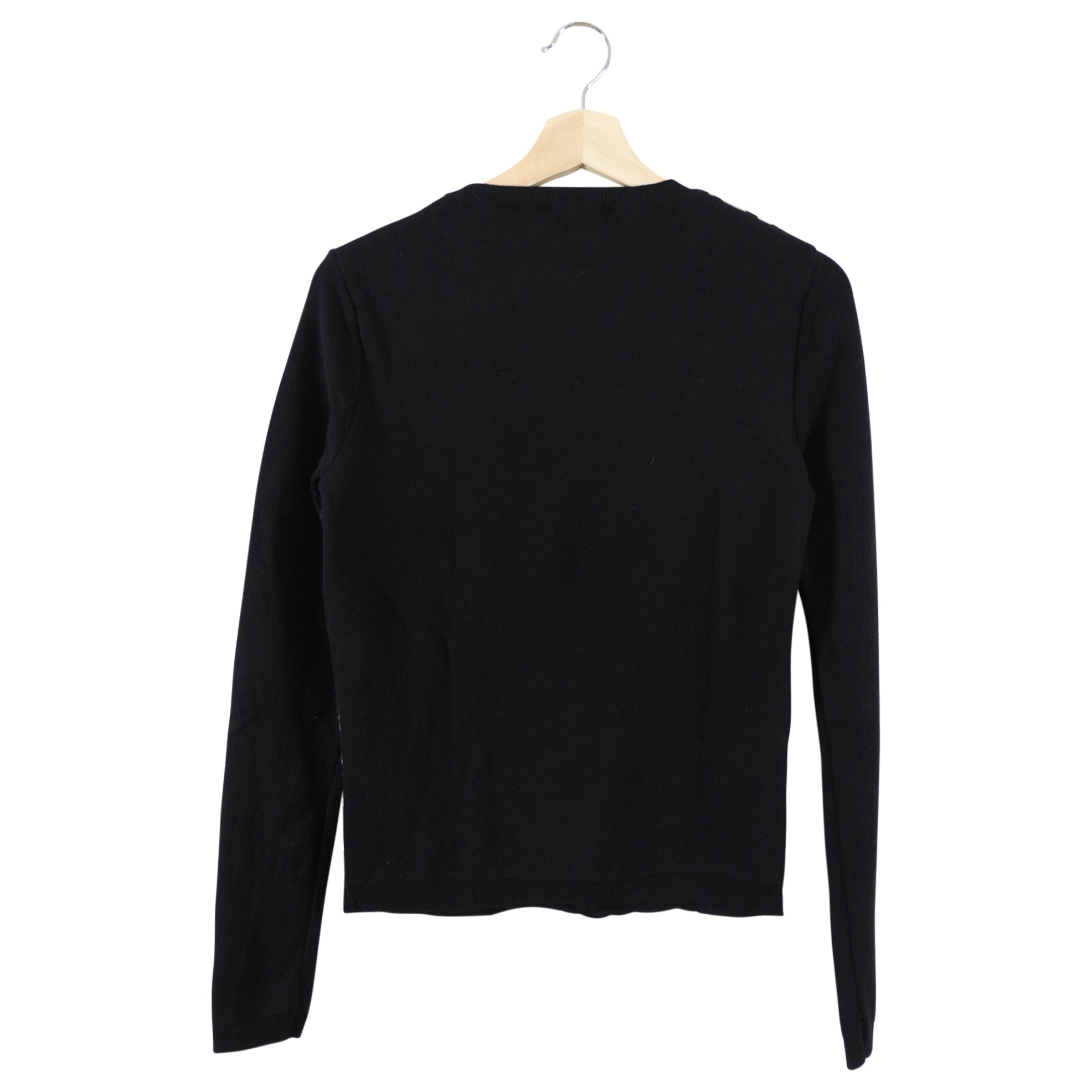 Christian Dior Black & White Houndstooth Knit Sweater Women's Size FR38/US6 - Elegant Pullover for Office, Dinner & Winter Fashion