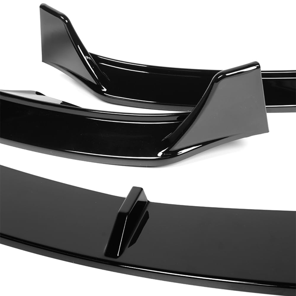 5PCS Front Bumper Lip + Side Skirt Rocker Winglet Canard Diffuser Wing Kit for 2024-2025 Tesla Model 3 Sedan - Painted Black Front Lip Air Chin Spoiler Body Splitter - Enhance Aerodynamics & Sporty Styling for Street Racing & Car Shows
