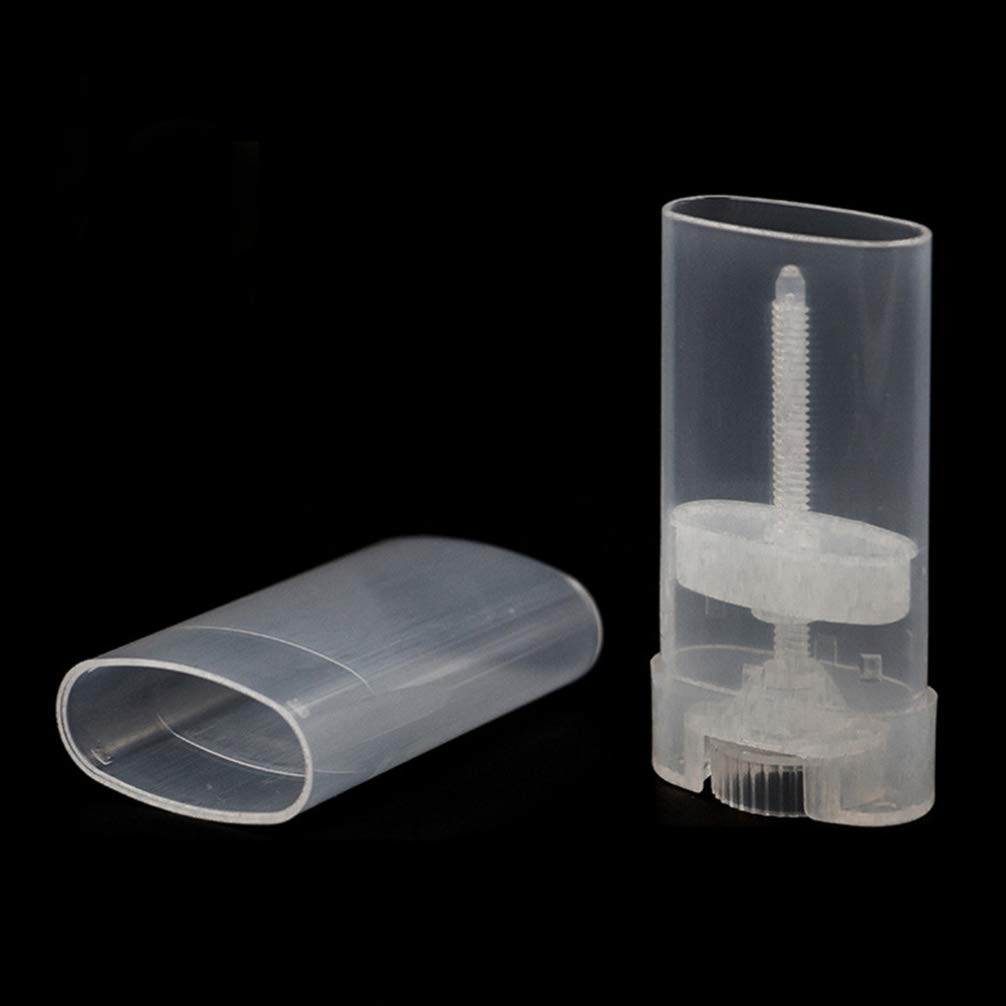 HEALLILY 10pcs Clear Empty Plastic Oval Deodorant Containers & Lip Balm Tubes - DIY Homemade Lipstick, Chapstick, Cosmetics - Perfect for Travel, Gifts & Personal Care