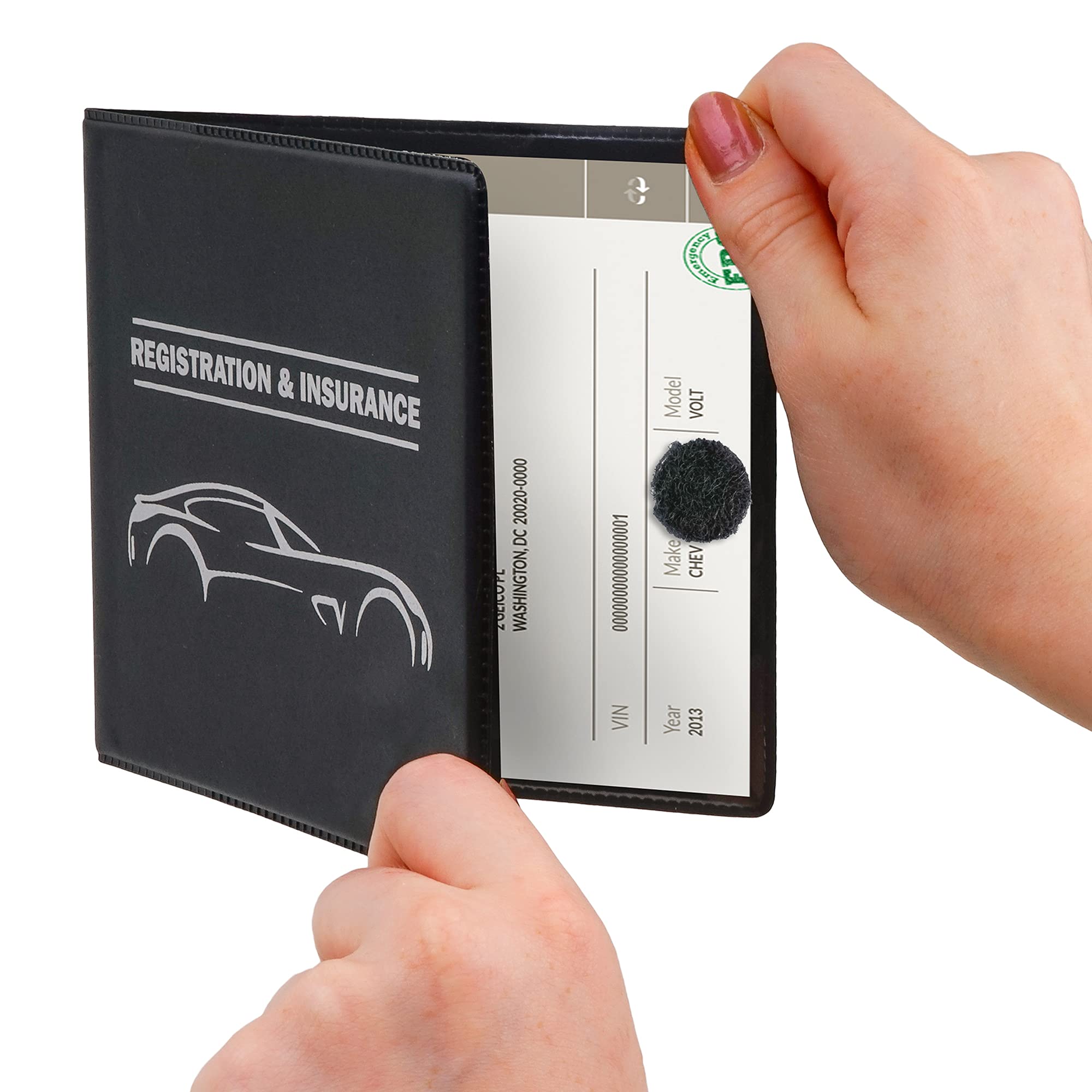CANOPUS Car Registration & Insurance Holder - 2 Pack Vehicle Document Organizer for Auto, Truck, Motorcycle, Trailer - Durable Card Wallet for DMV Papers & Roadside Essentials (Perfect for Glove Box Storage & Quick Access During Traffic Stops)