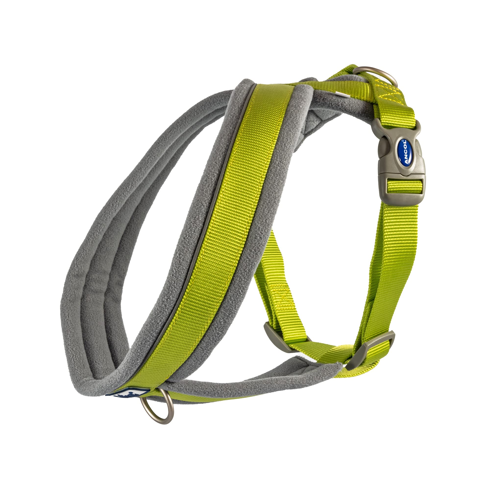 Ancol Viva Padded Strong Dog Chest Harness - Medium Size, Lime Green - Comfortable & Secure Walking Harness for Medium Dogs - Perfect for Outdoor Adventures, Training & Daily Walks