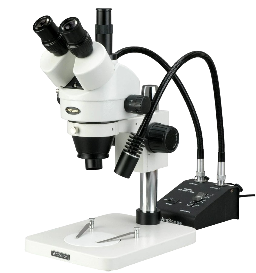 Amscope SM 1TSW2 L6W 3.5X-225X Trinocular Stereo Zoom Microscope with Adjustable Gooseneck LED Illumination - Perfect for Jewelry Inspection, PCB Repair, Coin Collecting & Scientific Research
