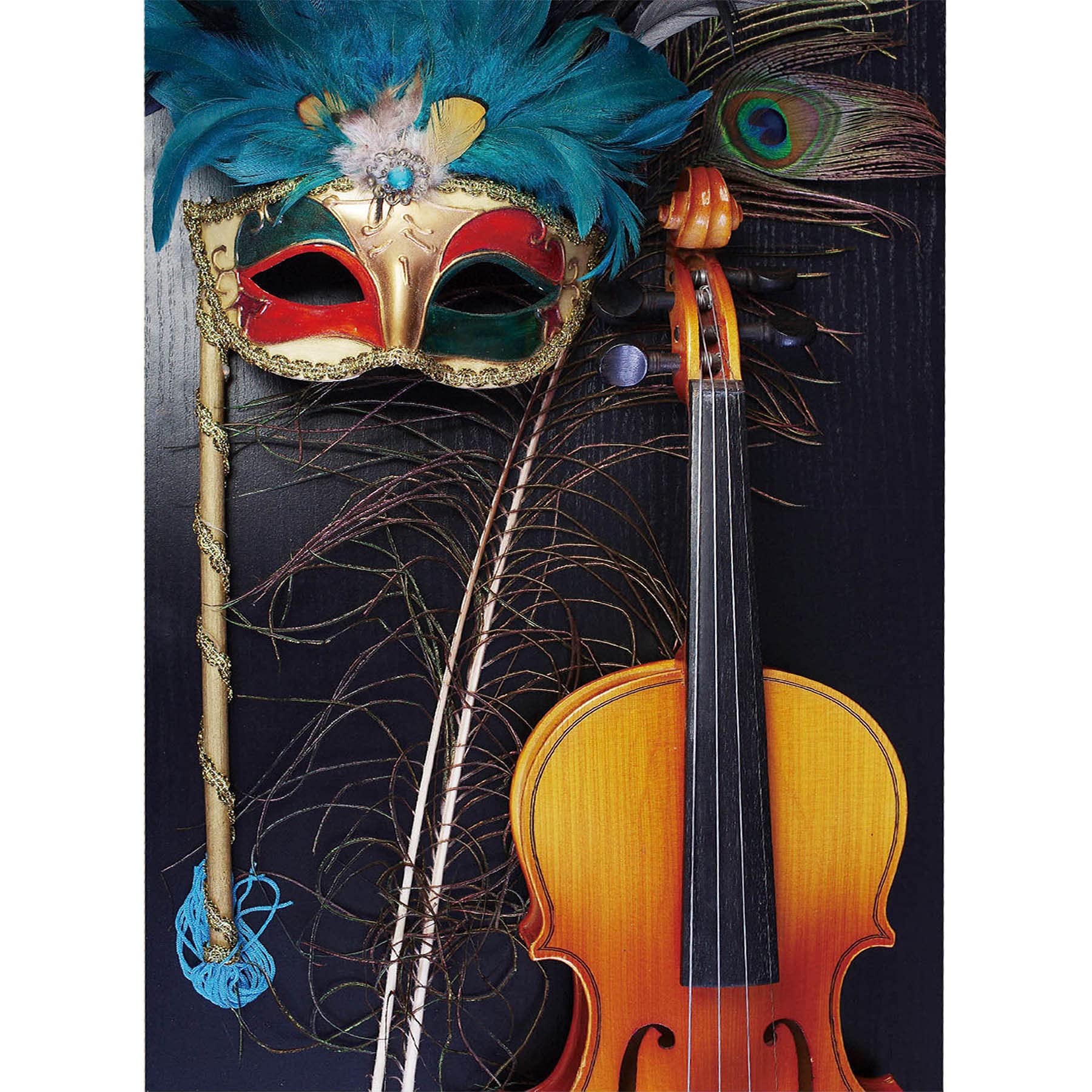 1000-Piece Violin & Mask Jigsaw Puzzle for Adults - Brain Teaser & Home Decor Gift