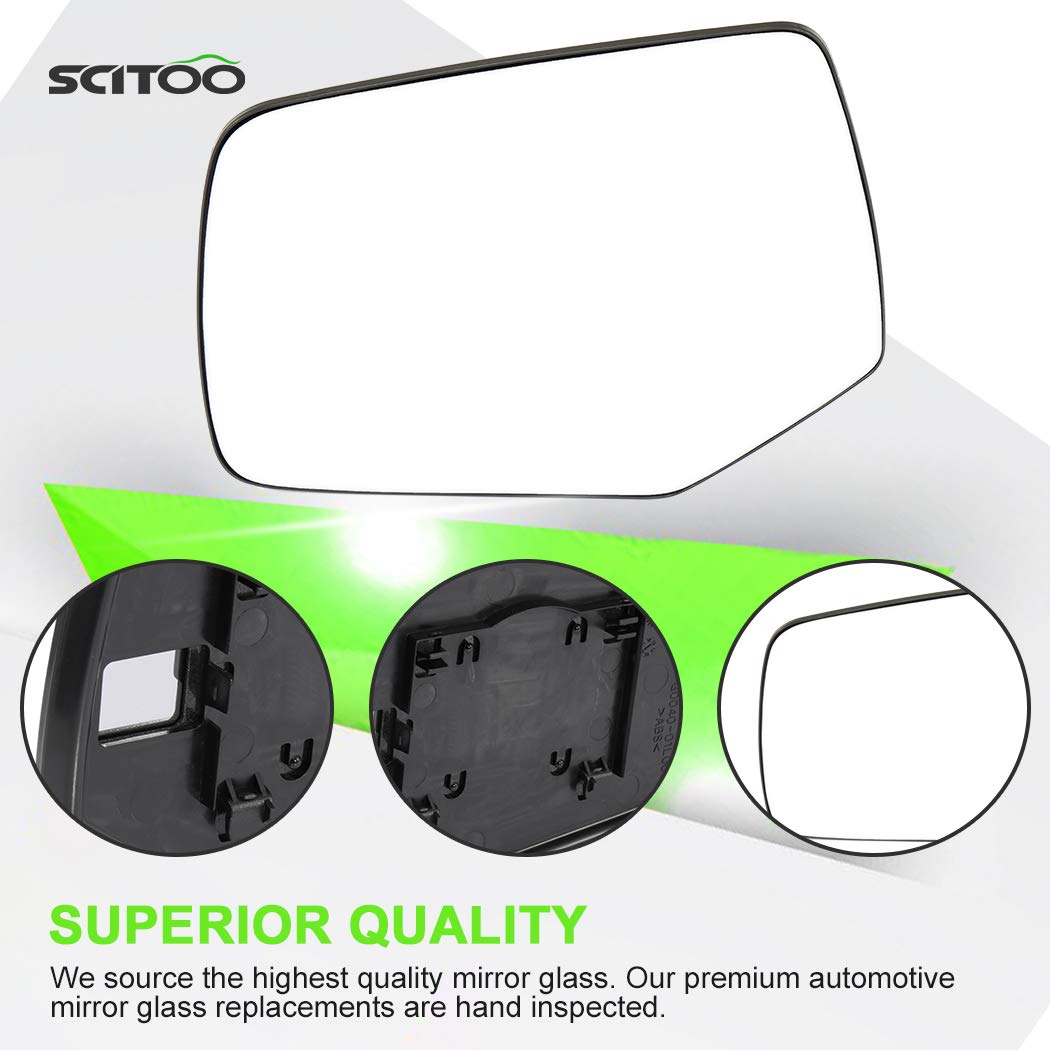 SCITOO Driver Side View Mirror Replacement for Ford Escape 2008-2012 - Chrome Glass Door Mirror - Perfect for Night Driving and Enhanced Safety