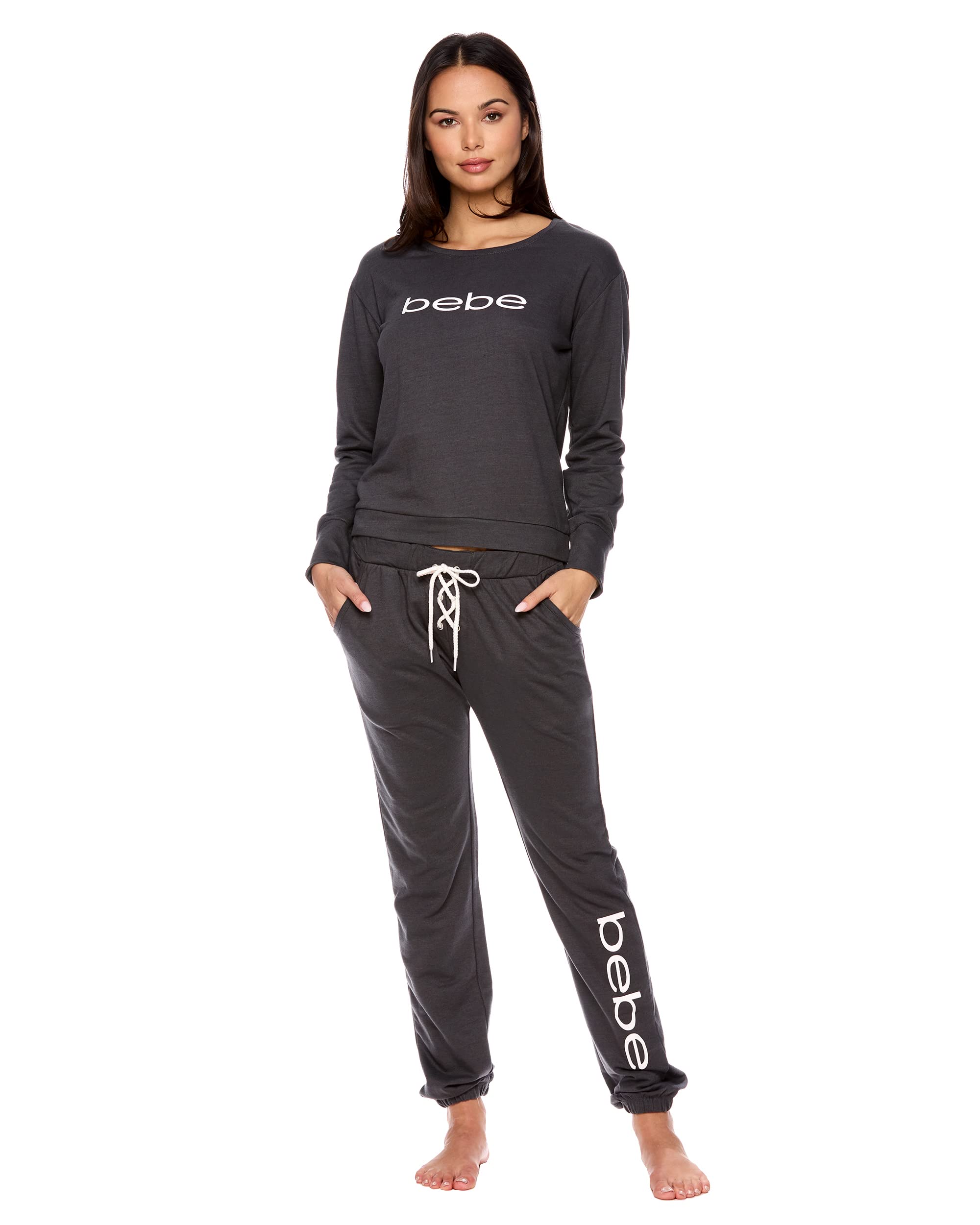 Women's French Terry Pajama Set with Pockets - Cozy Sleepwear for Home & Lounge