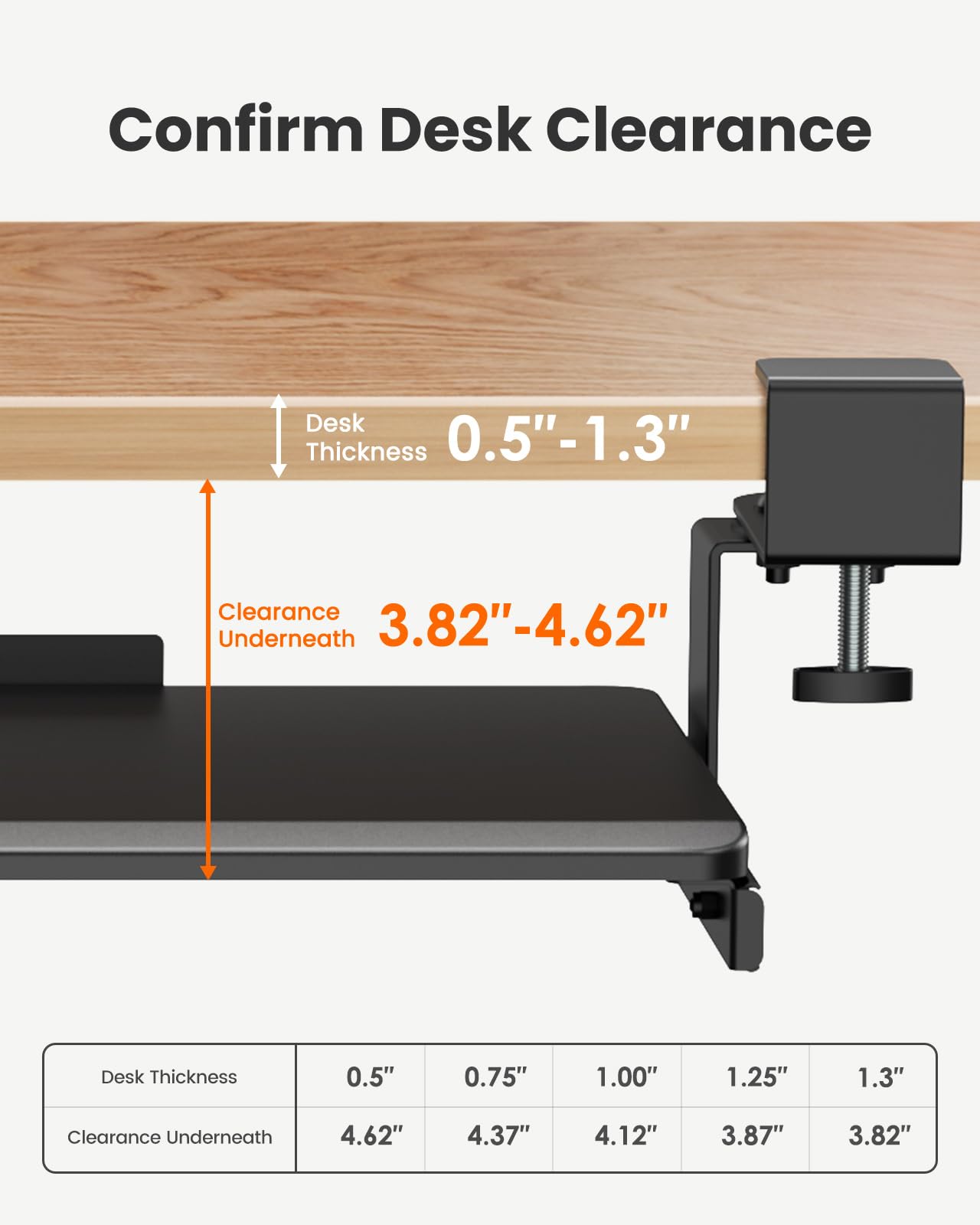 ErGear Adjustable Under Desk Keyboard Tray - 26.38