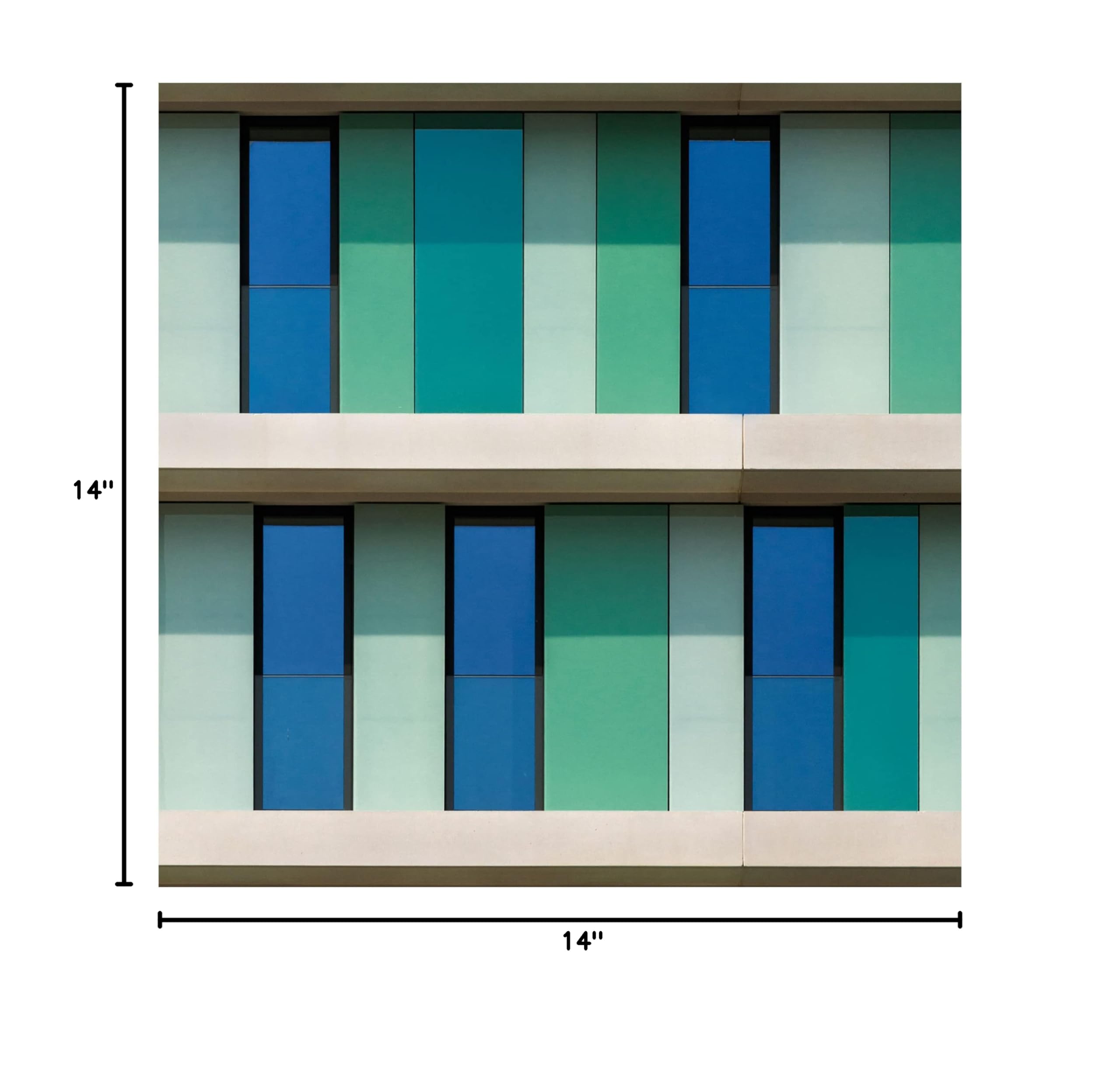 Trademark Fine Art 'Shades Of Green And Blue' Canvas Wall Art by Jef Van den Houte - Modern Abstract Painting for Living Room, Bedroom & Office Decor
